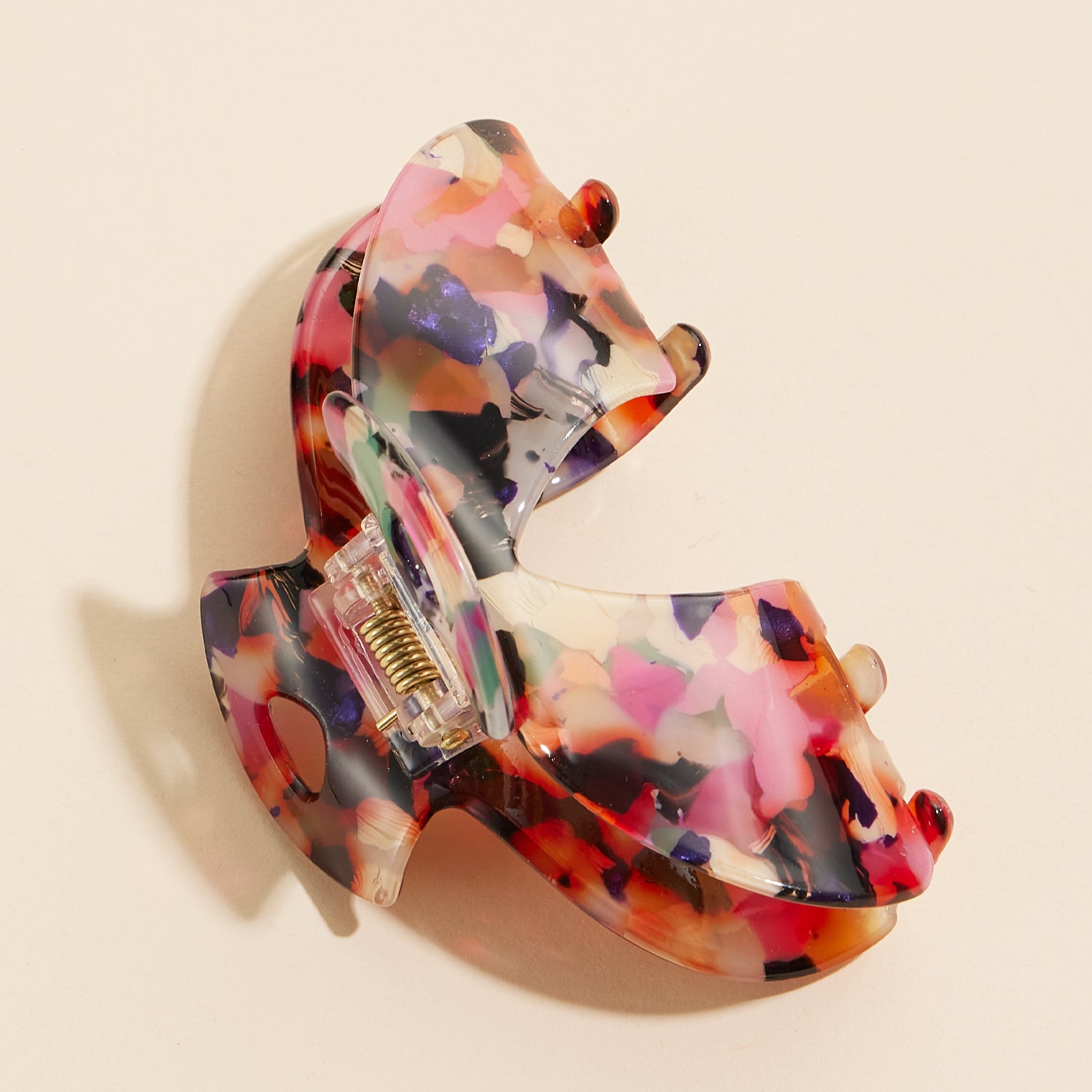 Striking Mixed Pattern Acetate Claw Clip