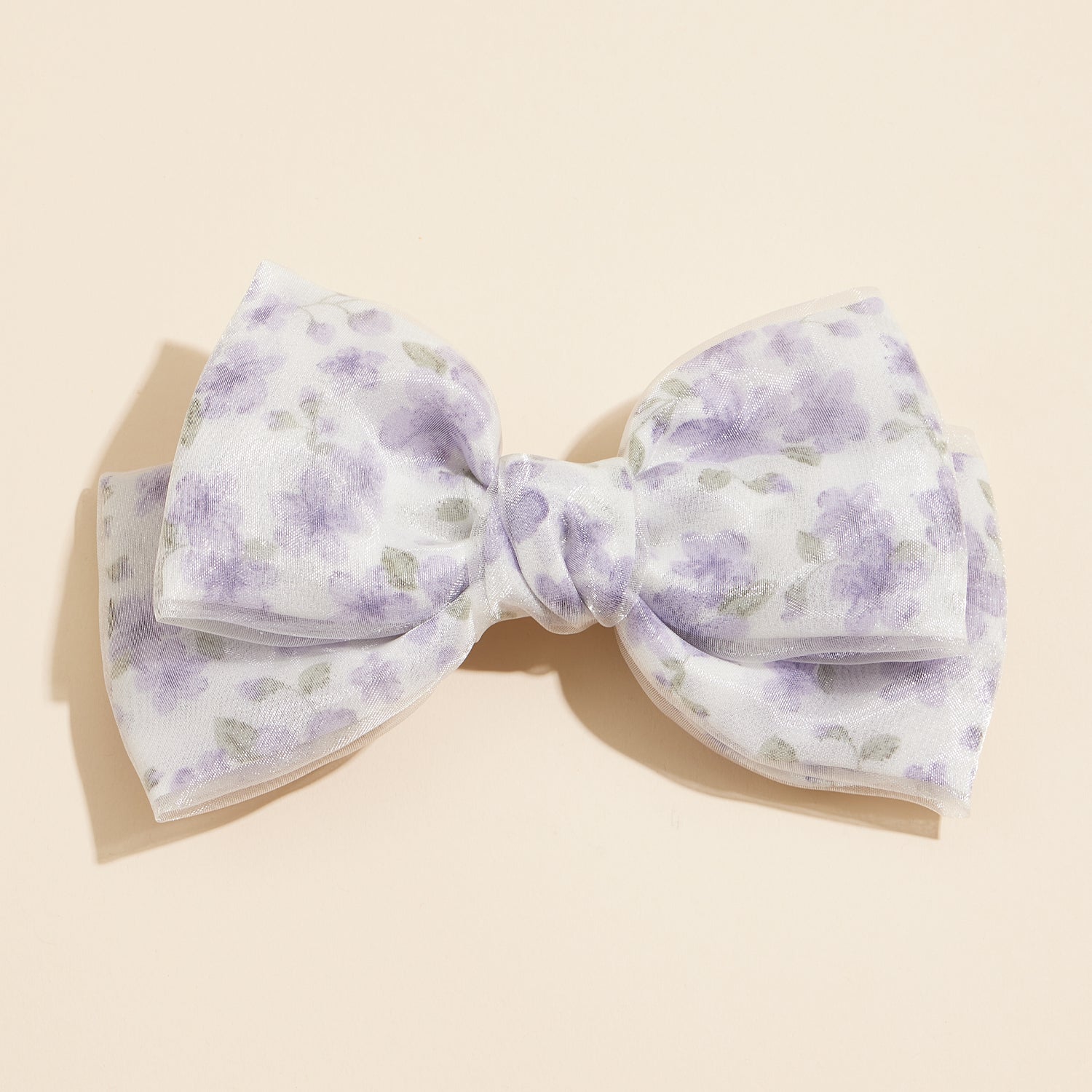 Printed Floral Bow Hair Clip