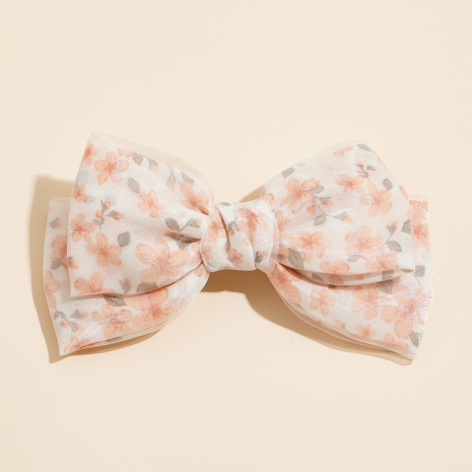 Printed Floral Bow Hair Clip