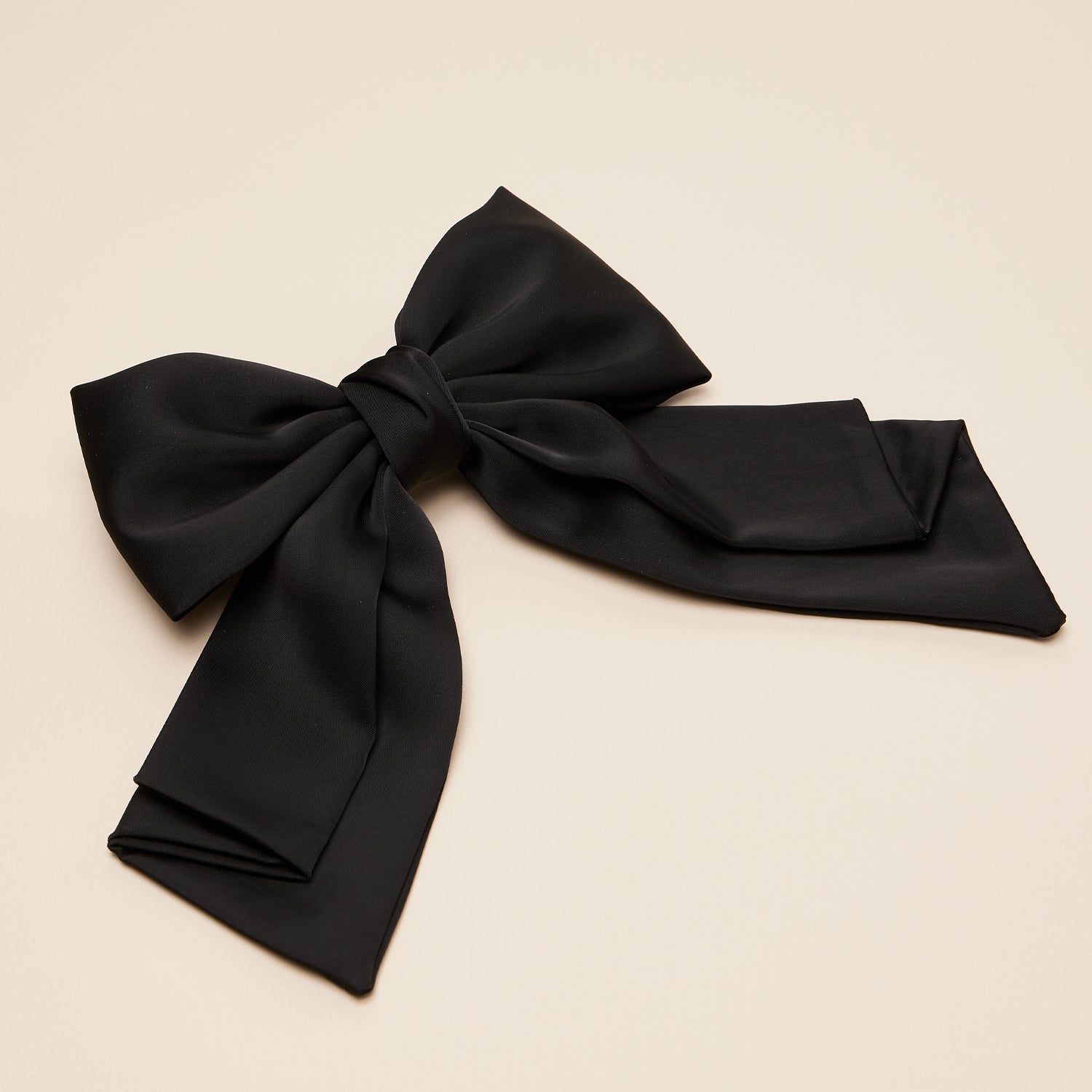 Solid Satin Bow Ribbon Hair Clip