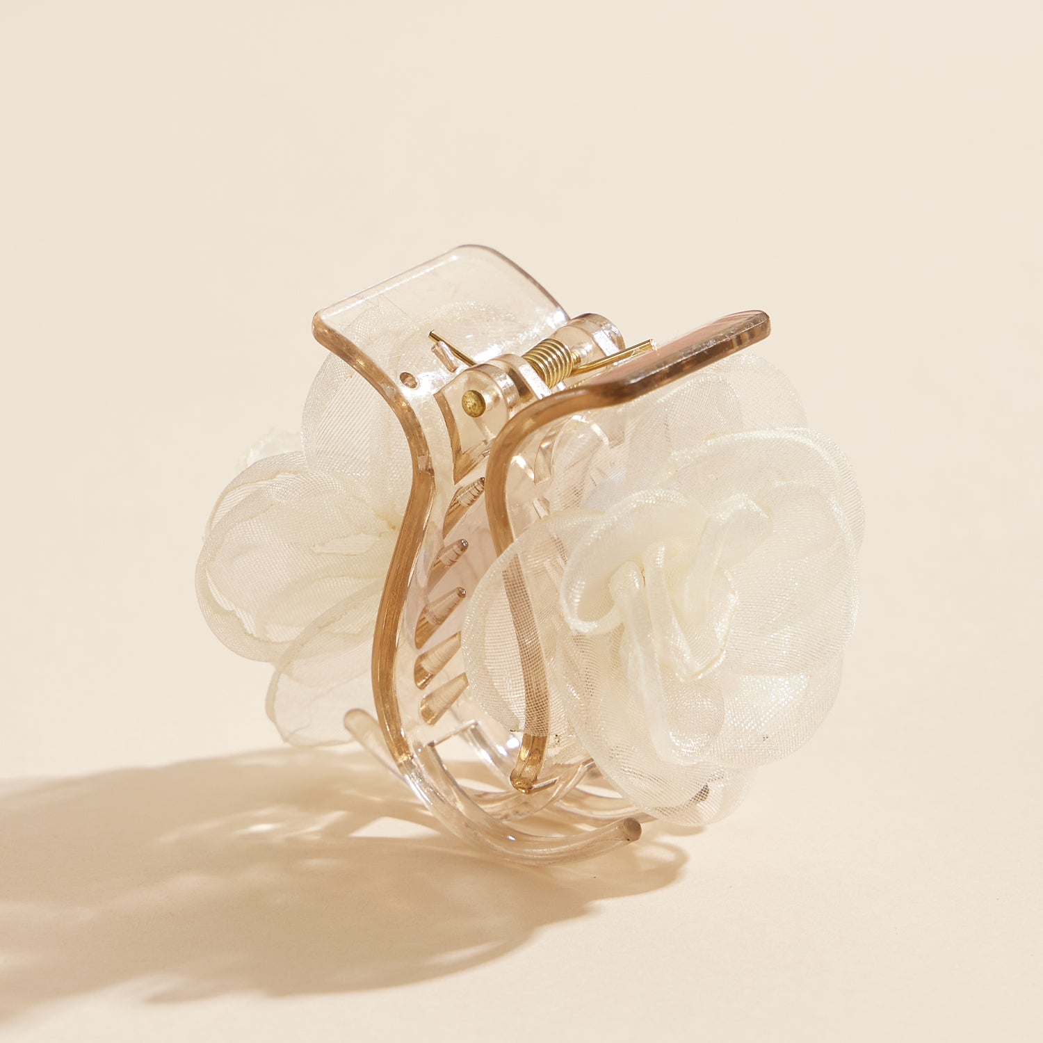 Floral Rose Claw Clip – Elegant Transparent Hair Clip