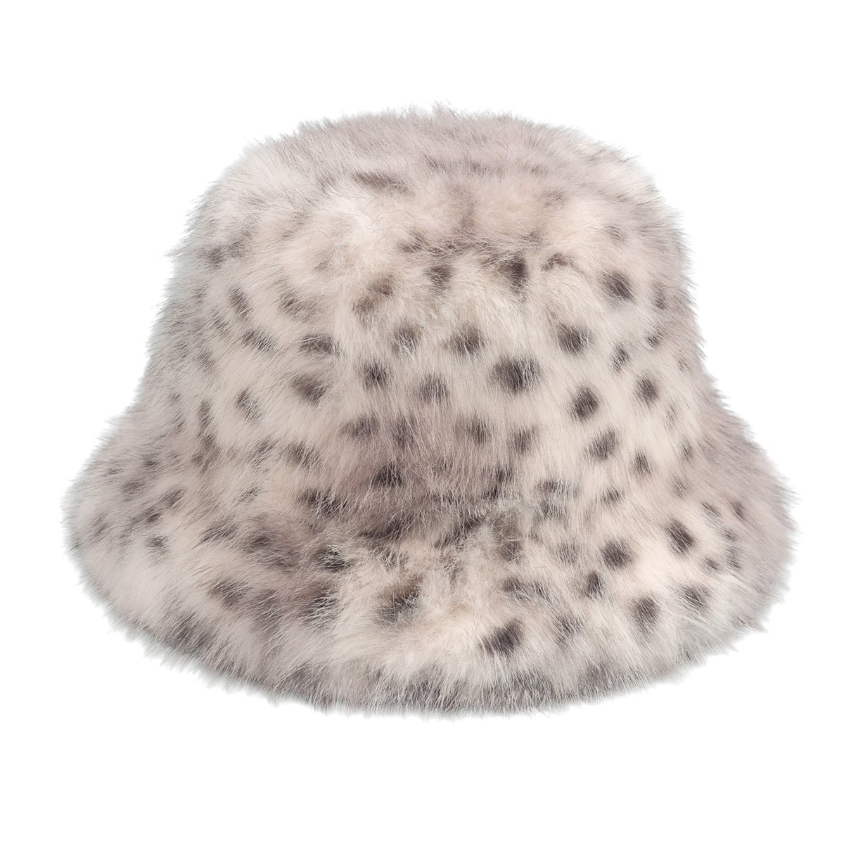 Faux Fur Leopard Bucket Hat – Soft Winter Fuzzy Animal Print Fashion Hat