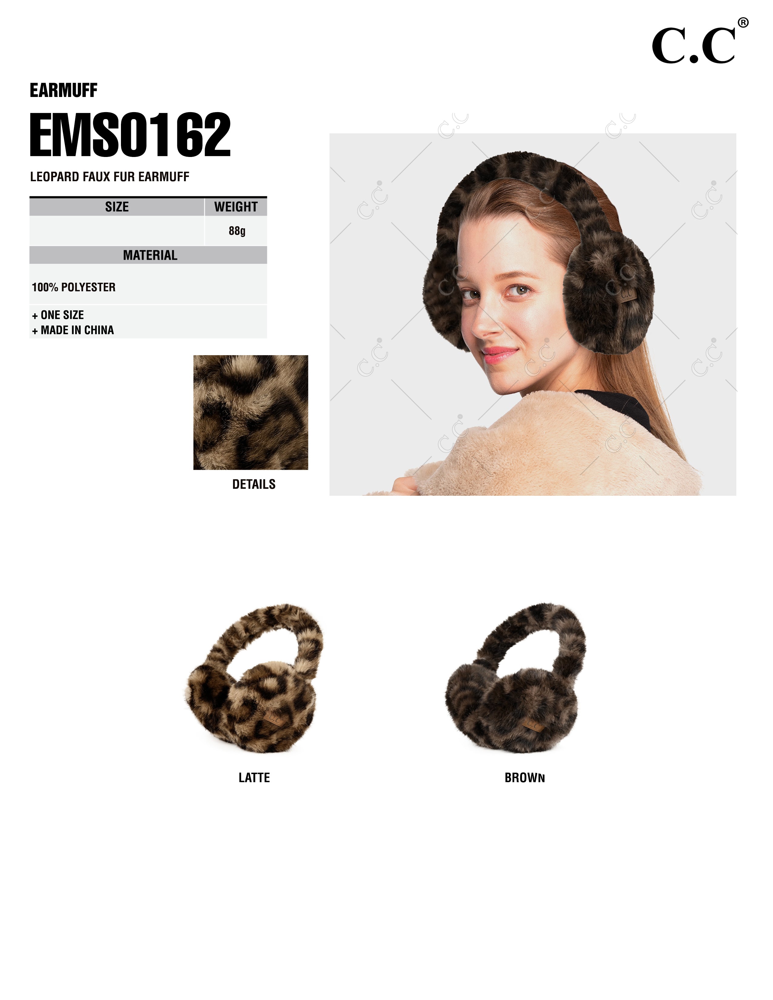 Leopard Faux Fur Earmuffs for Women | Warm Winter Ear Warmers
