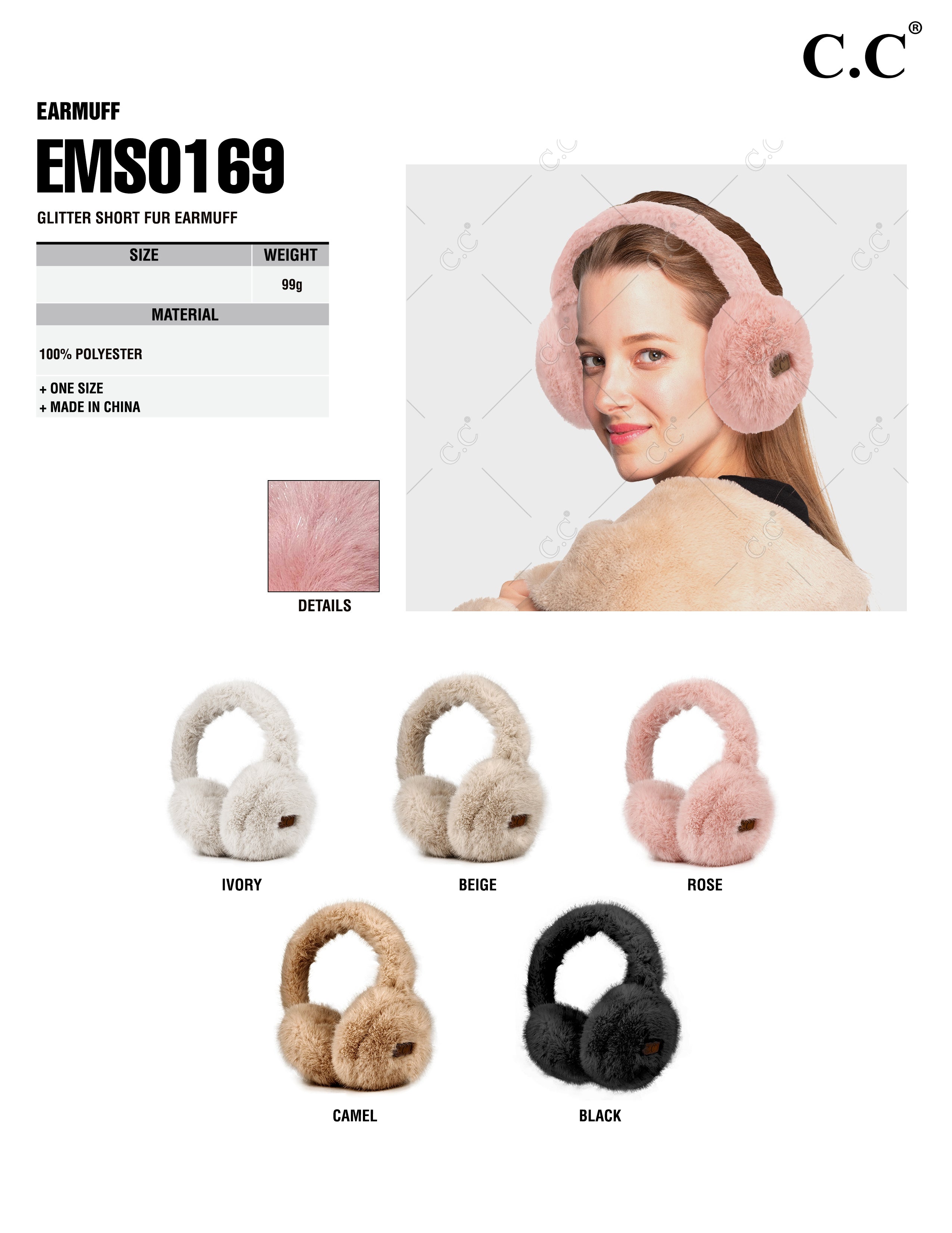Glitter Faux Fur Earmuffs for Women | Soft Winter Ear Warmers