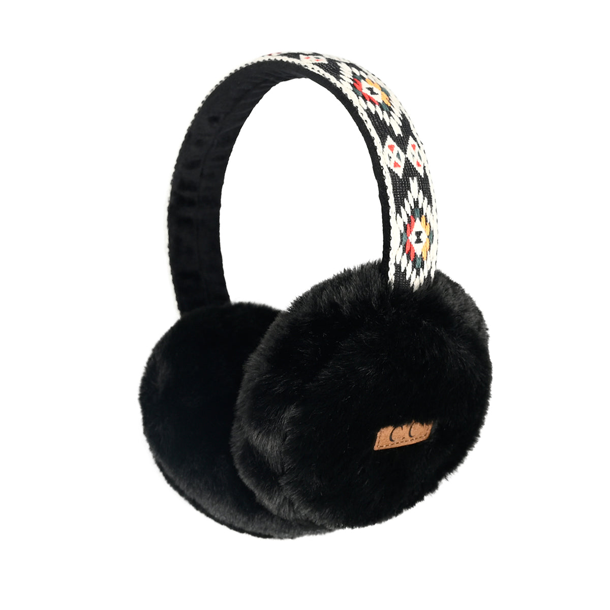 Aztec Faux Fur Earmuffs with Adjustable Band