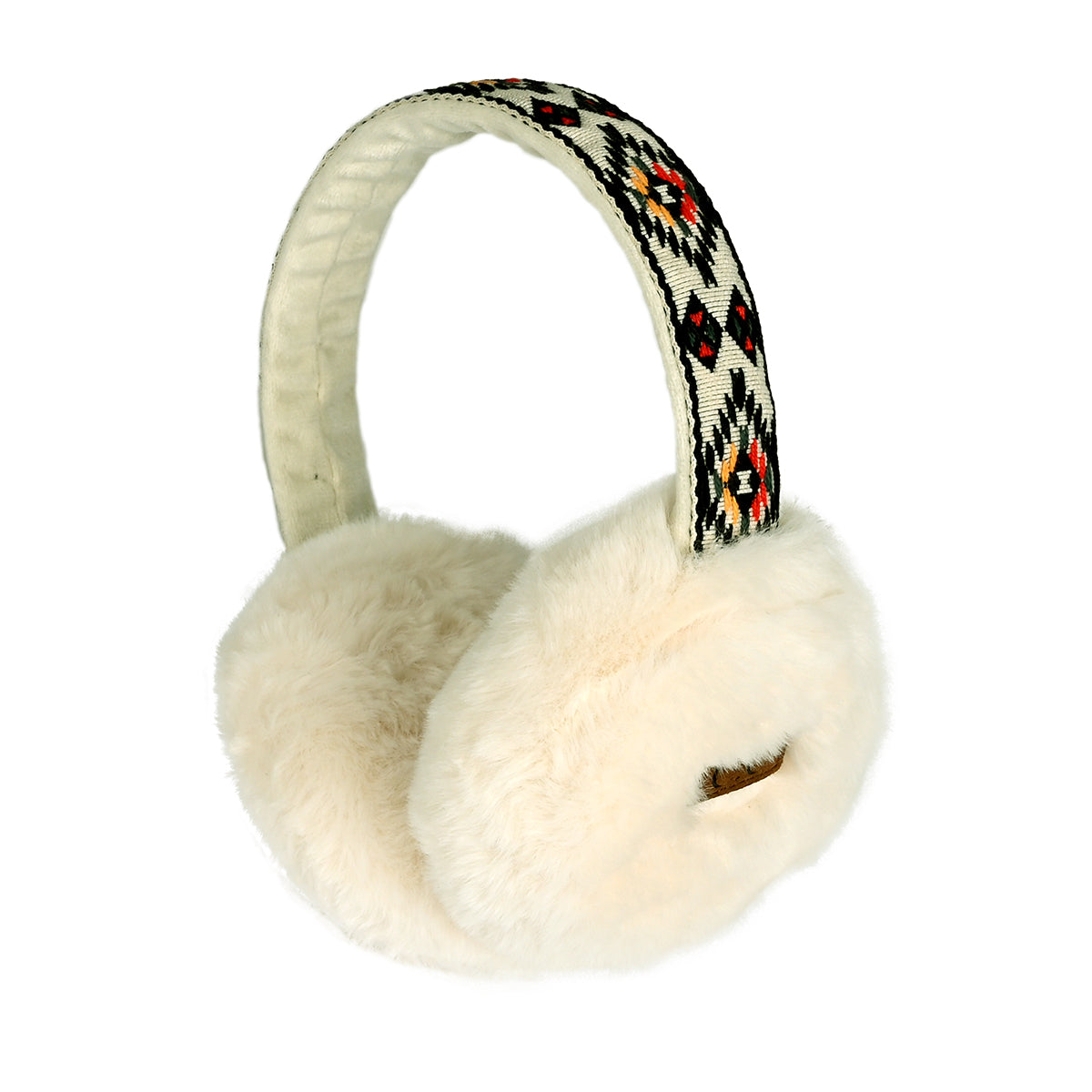 Aztec Faux Fur Earmuffs with Adjustable Band