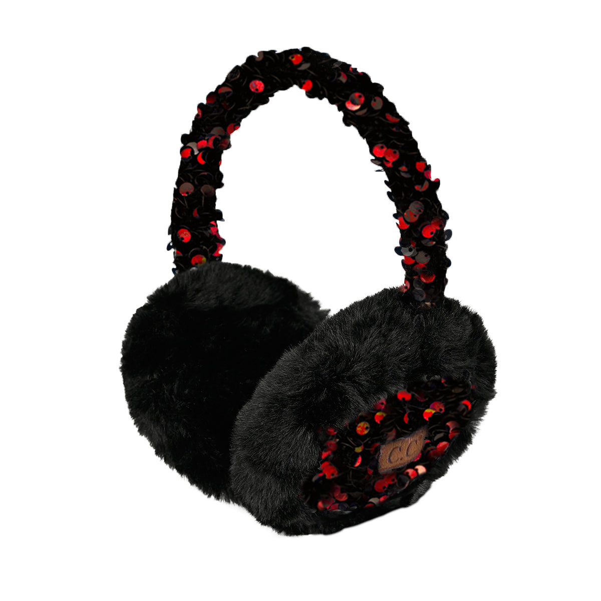 Faux Fur Sequin Earmuffs – Adjustable Winter Ear Warmers for Women