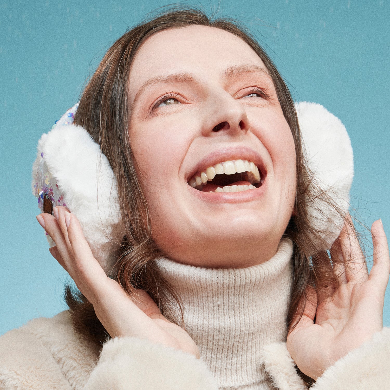 Faux Fur Sequin Earmuffs – Adjustable Winter Ear Warmers for Women