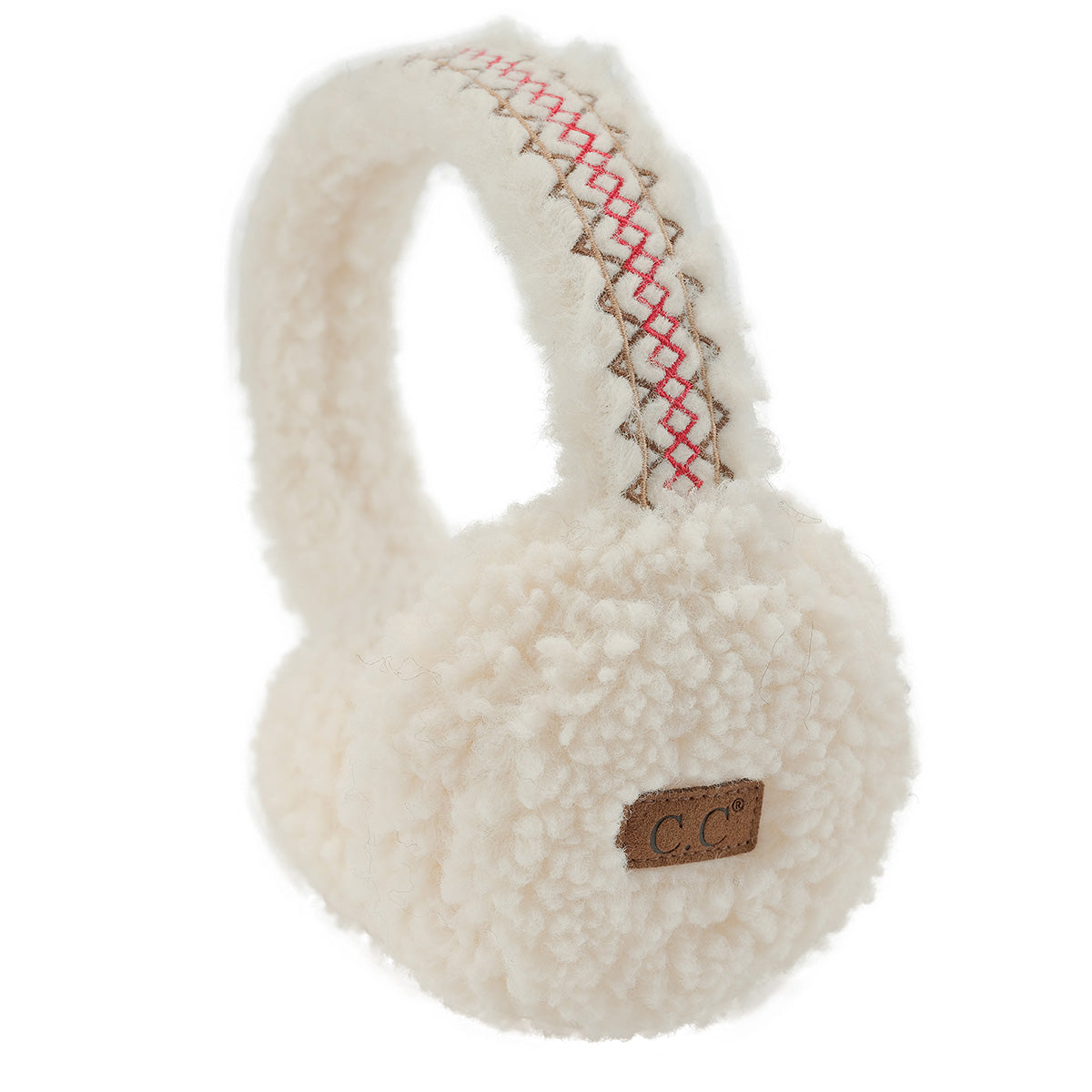 Sherpa Embroidered Fleece Earmuffs – Ultra-Soft Winter Ear Warmers