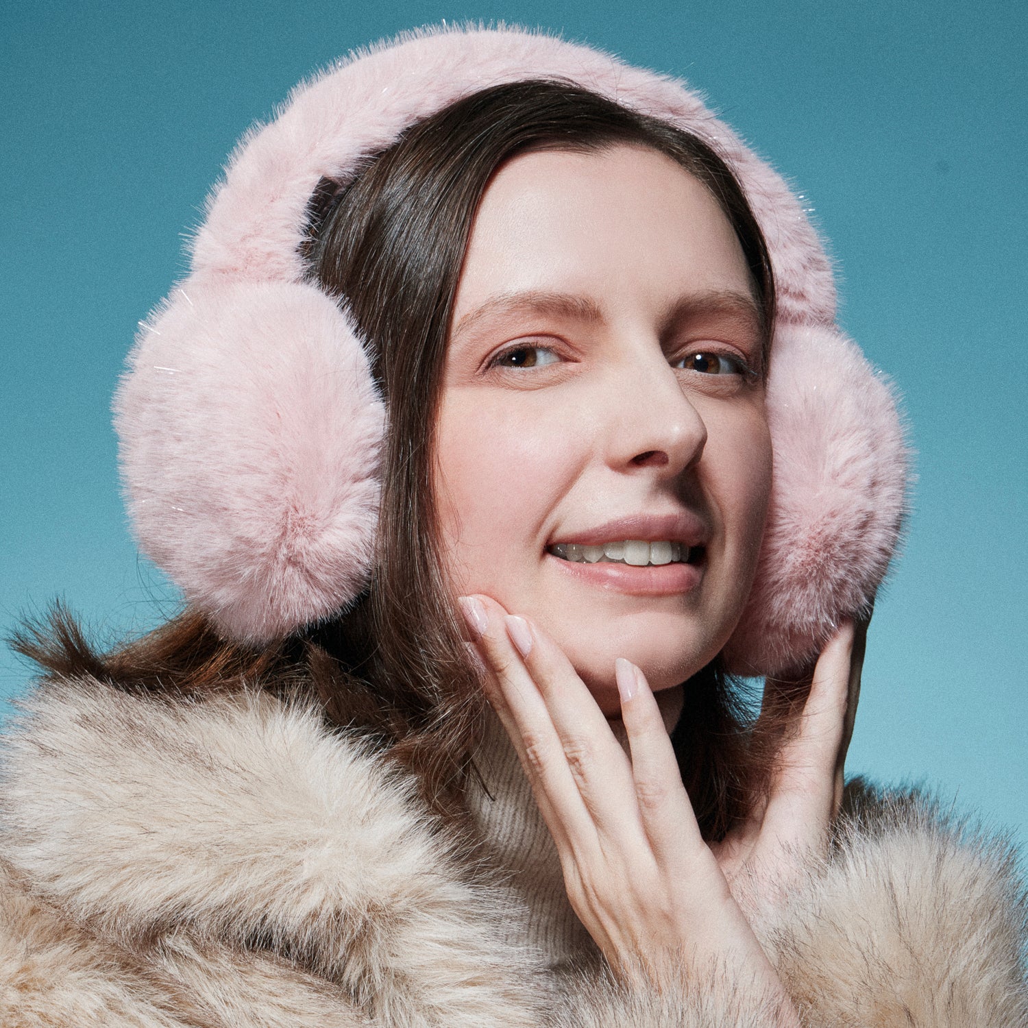 Glitter Faux Fur Earmuffs for Women | Soft Winter Ear Warmers