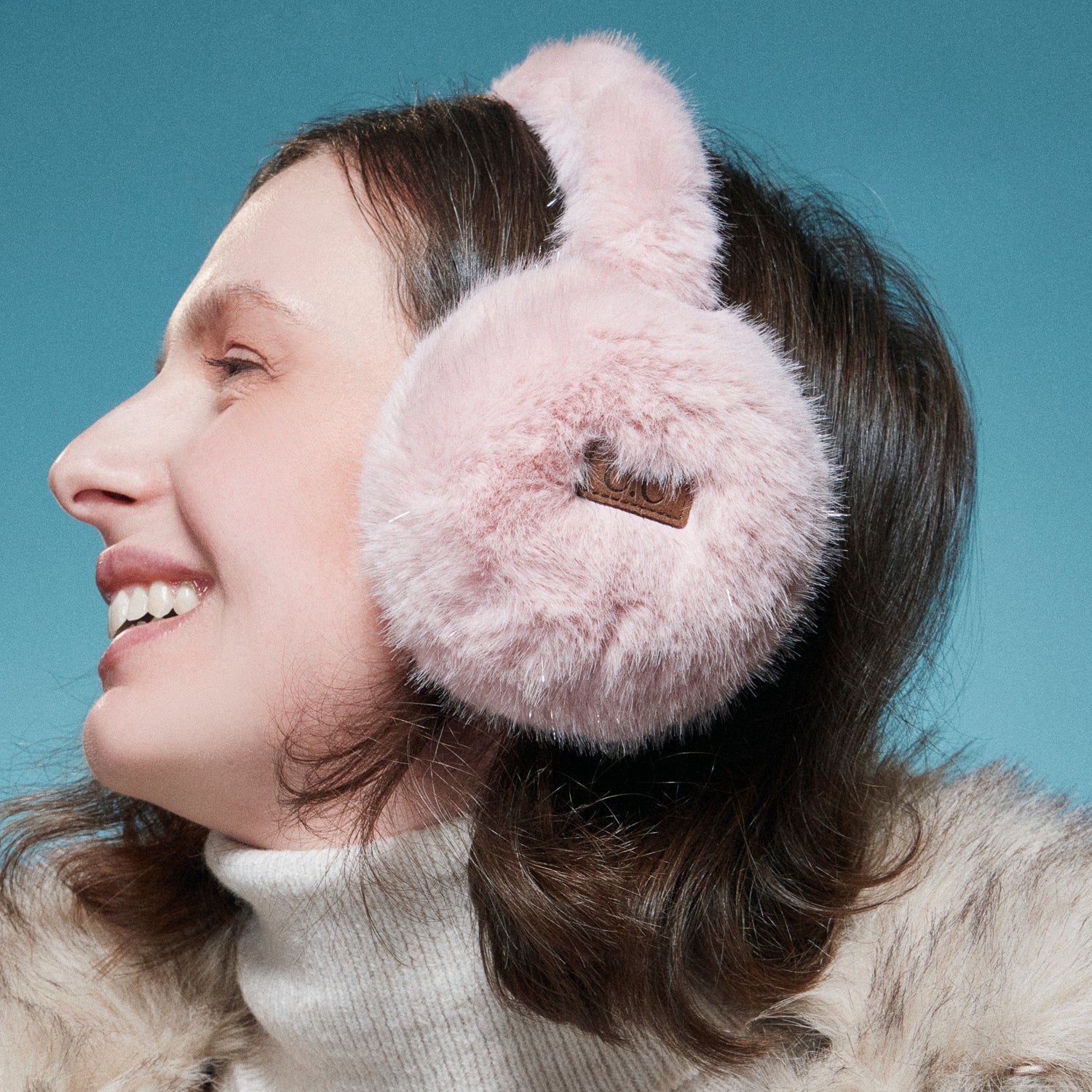 Glitter Faux Fur Earmuffs for Women | Soft Winter Ear Warmers