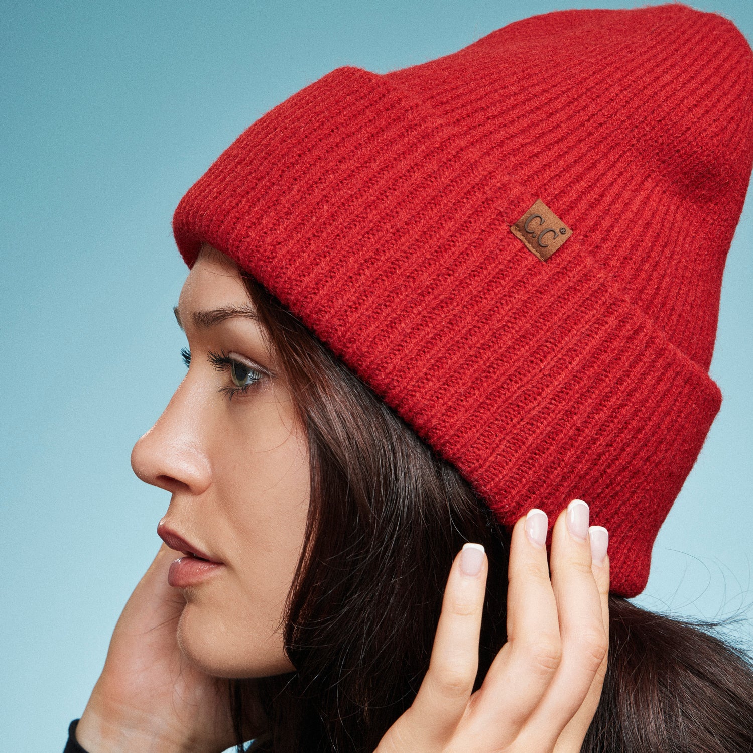 Soft Ribbed Knit Beanie with Long Foldover Cuff for Cozy Style