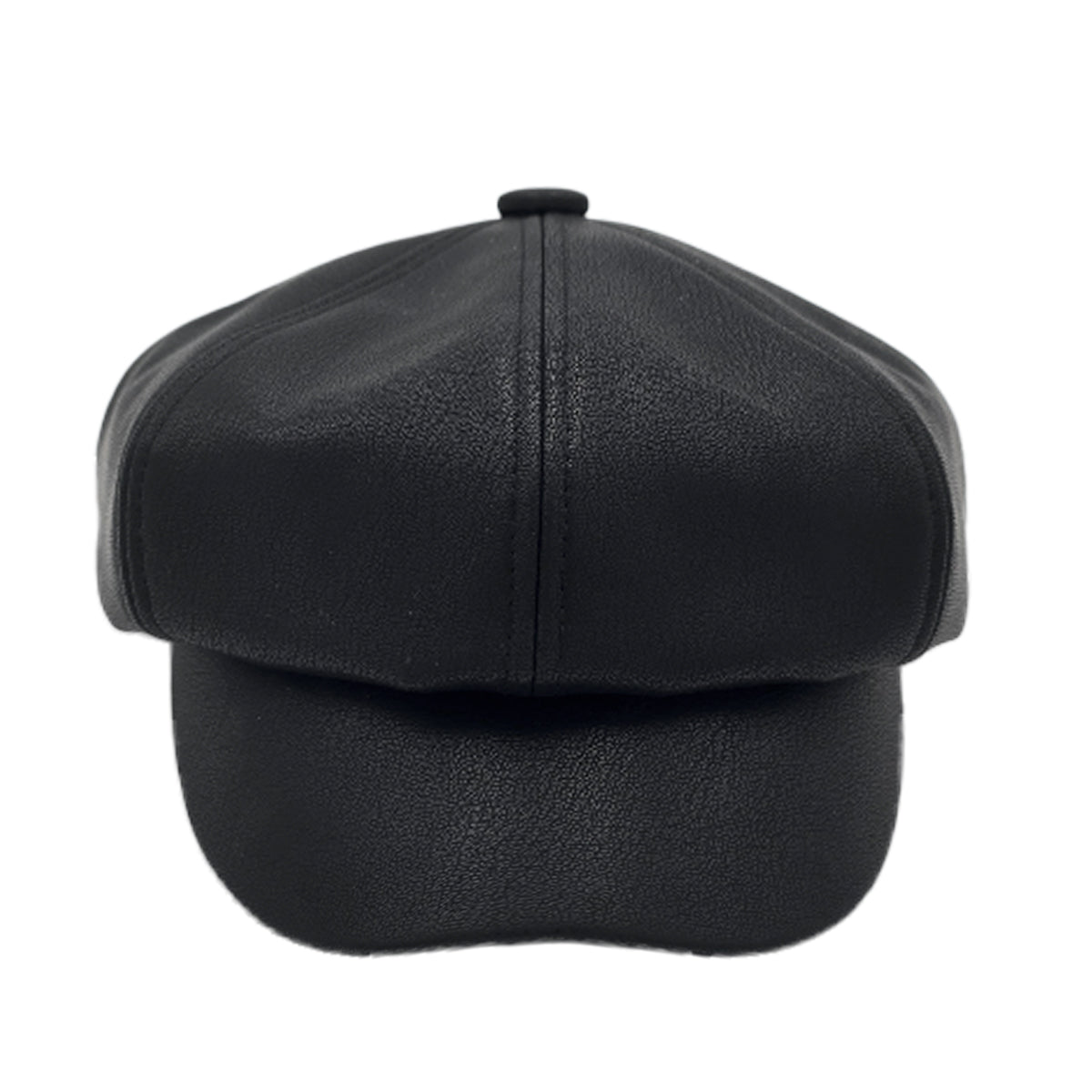 Faux Leather Newsboy Cap