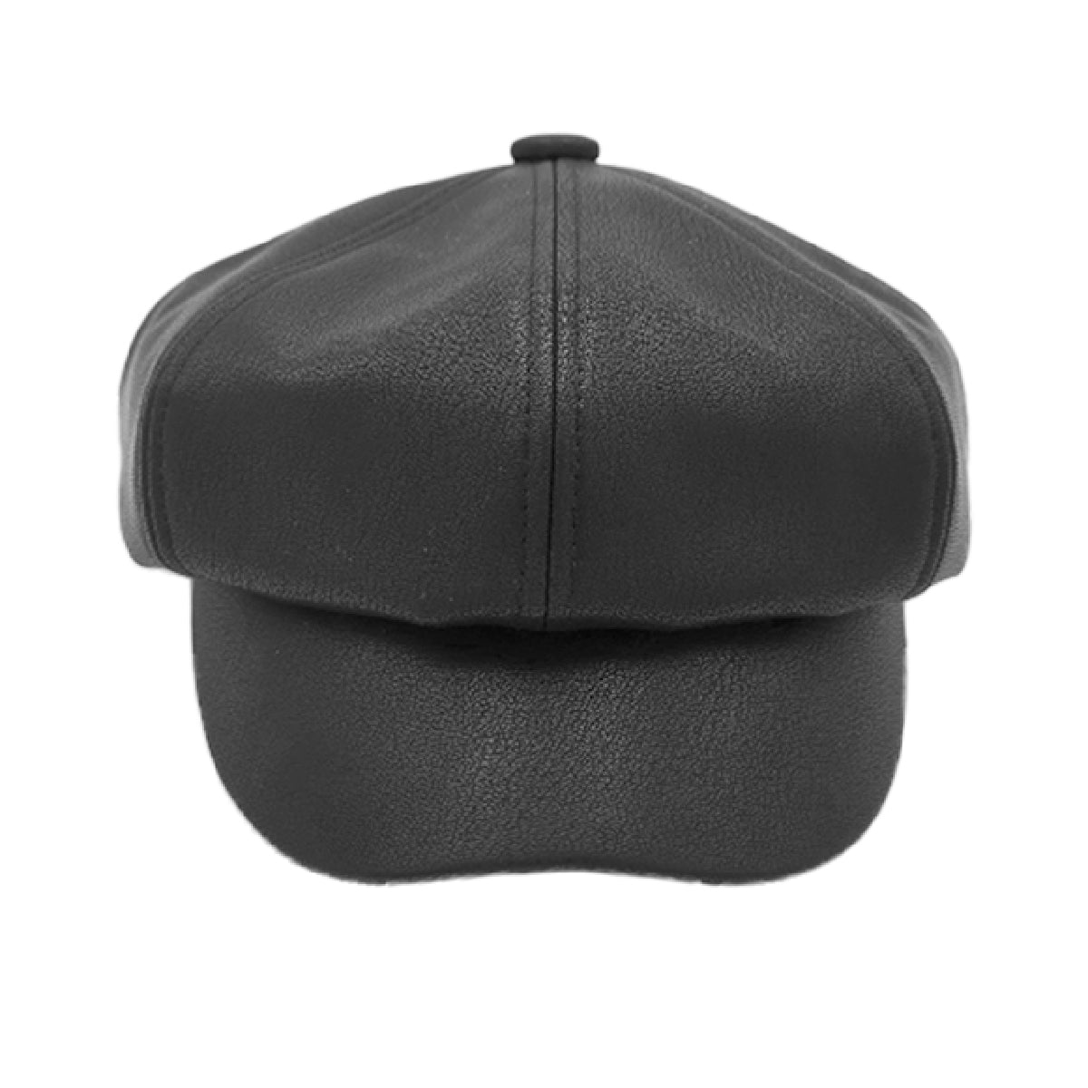 Faux Leather Newsboy Cap