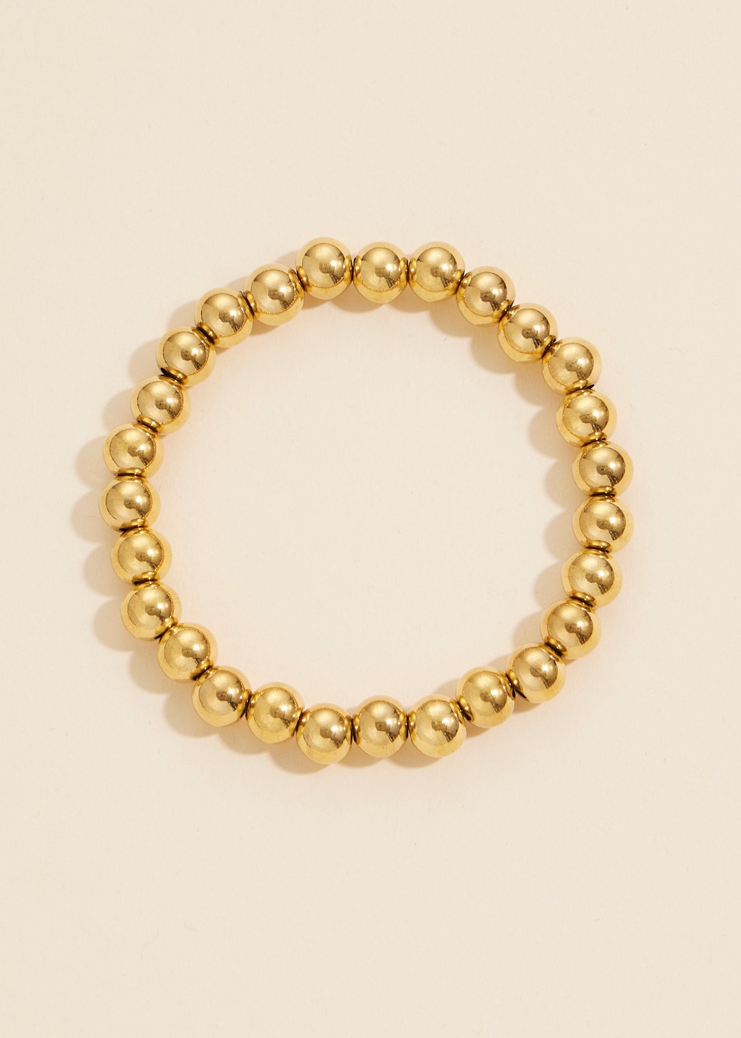 Beaded Gold Dip Stainless Steel Bracelet