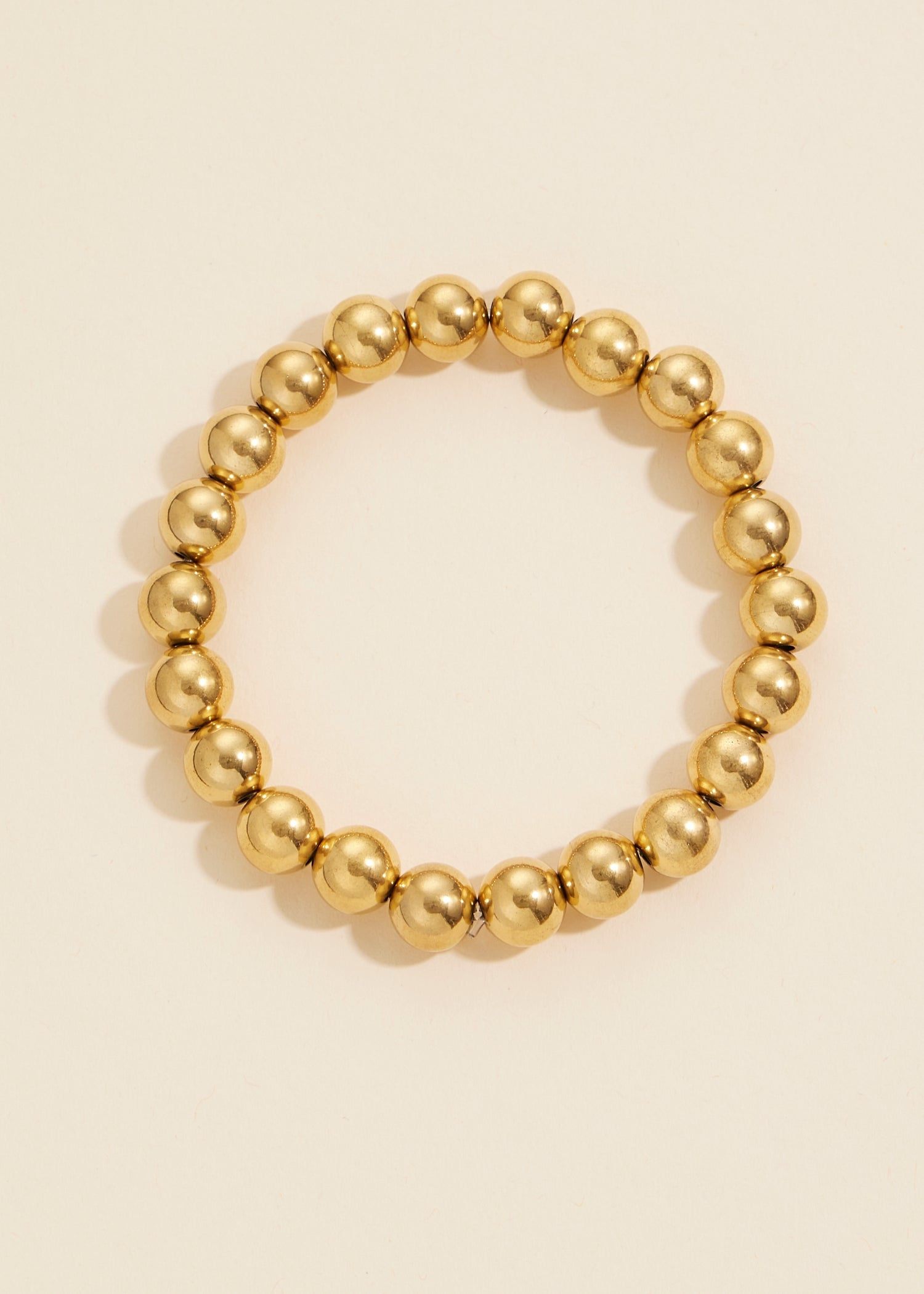 Beaded Gold Dip Stainless Steel Bracelet