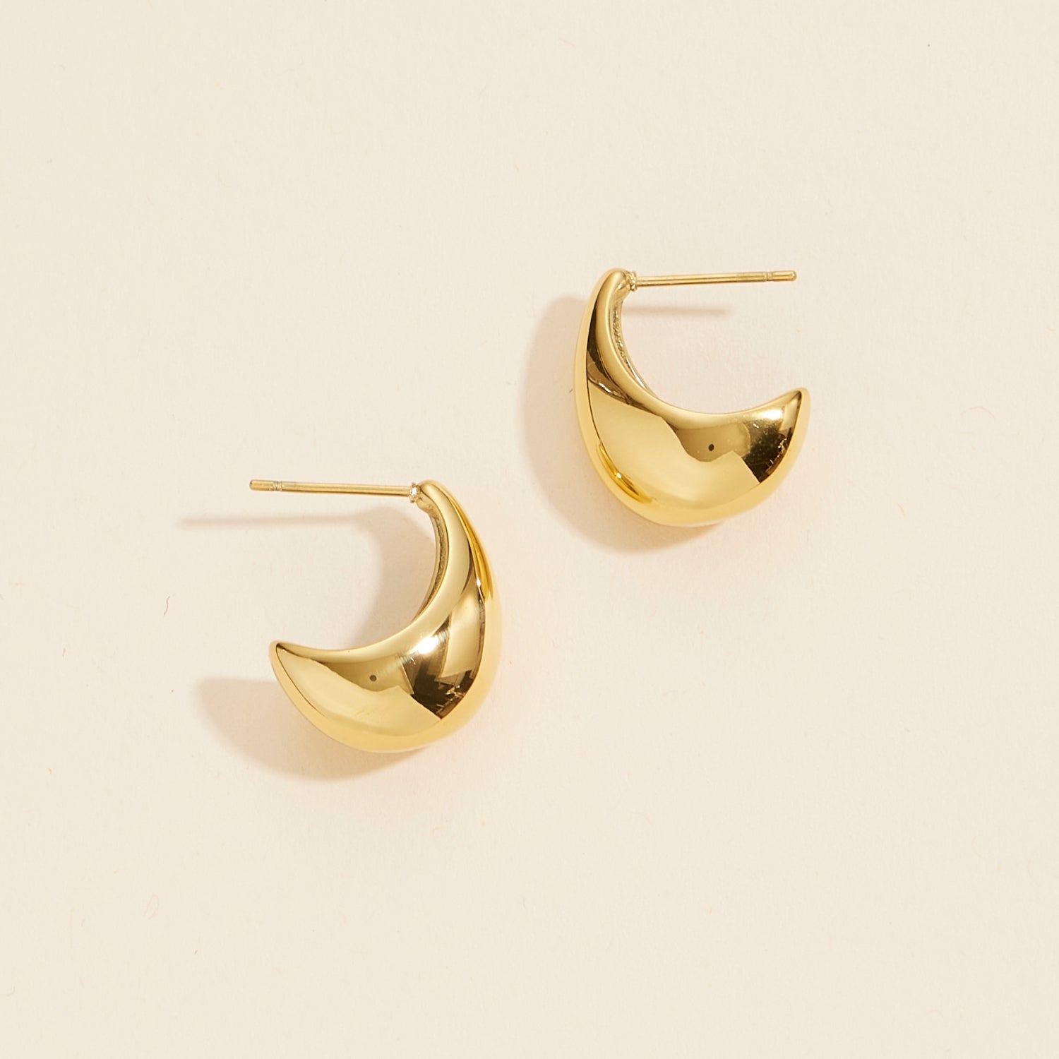 Refined Water Drop Gold Dip | Stainless Steel Earrings