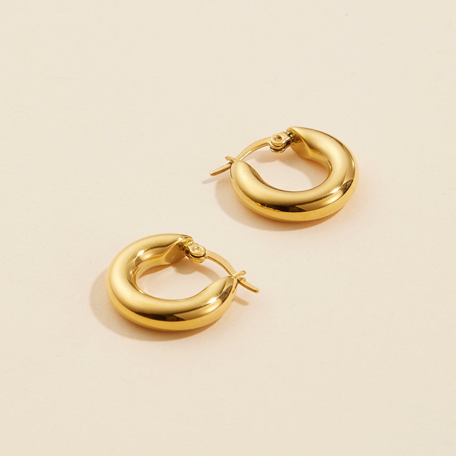 Refined Gold Dip Stainless Steel Classic Hoop Earrings - Frem