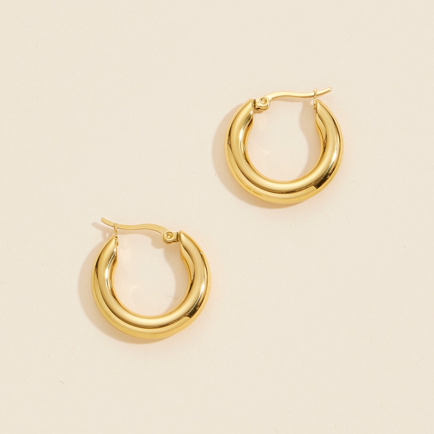 Elegant Gold Dip Stainless Steel Hoop Earrings| Refined 18K Finish