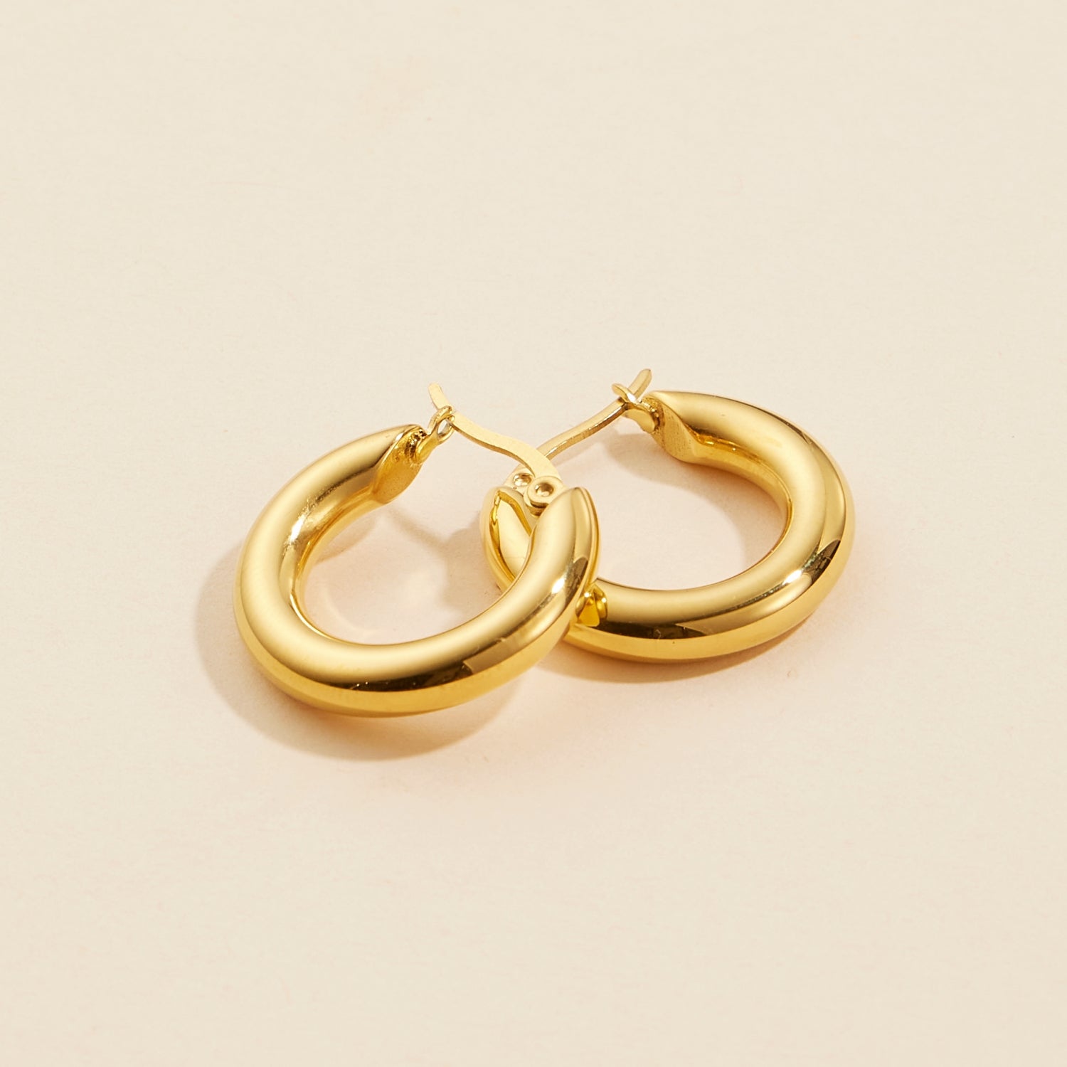 Elegant Gold Dip Stainless Steel Hoop Earrings| Refined 18K Finish