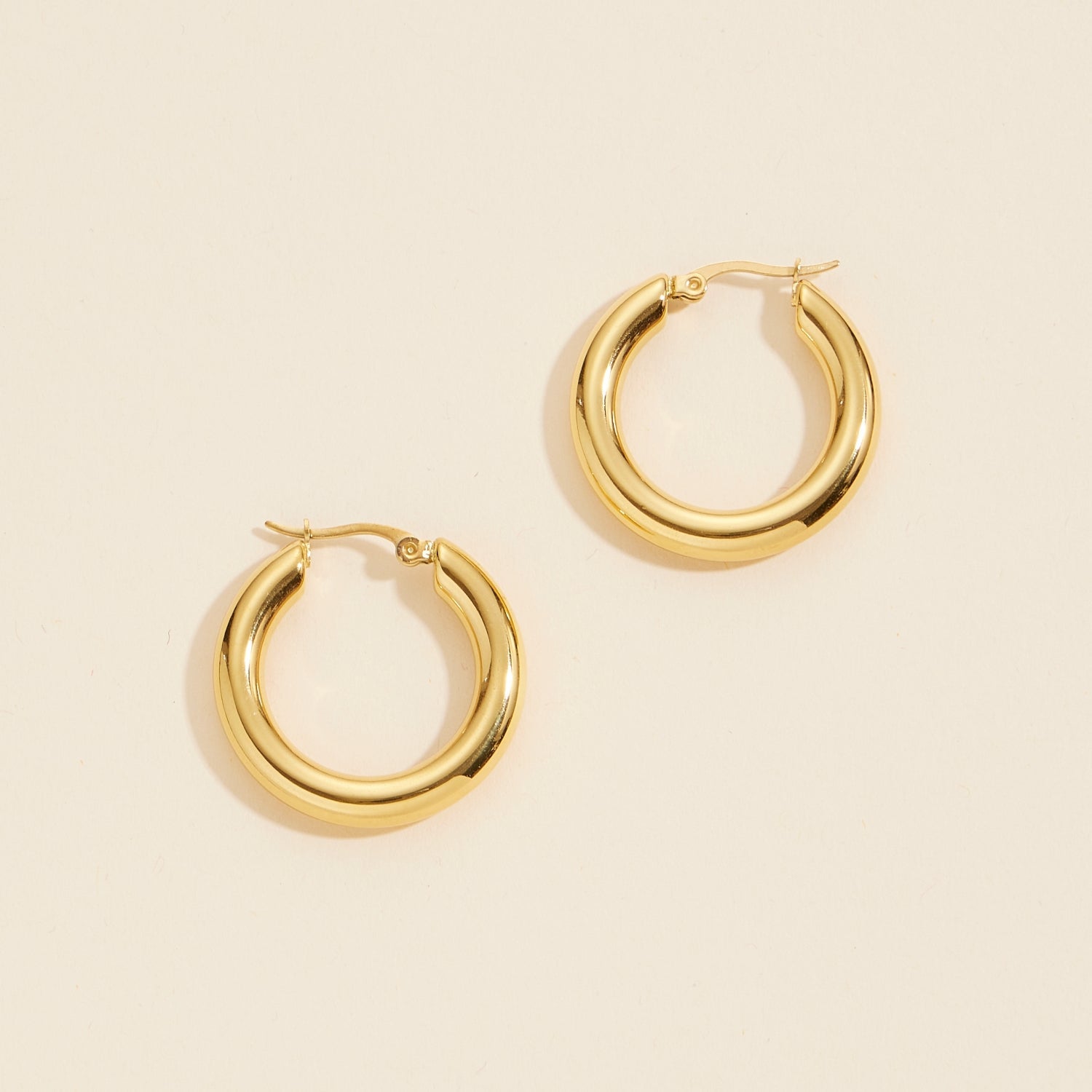Classic Gold Dip Stainless Steel Hoop Earrings | Timeless 18K Finish