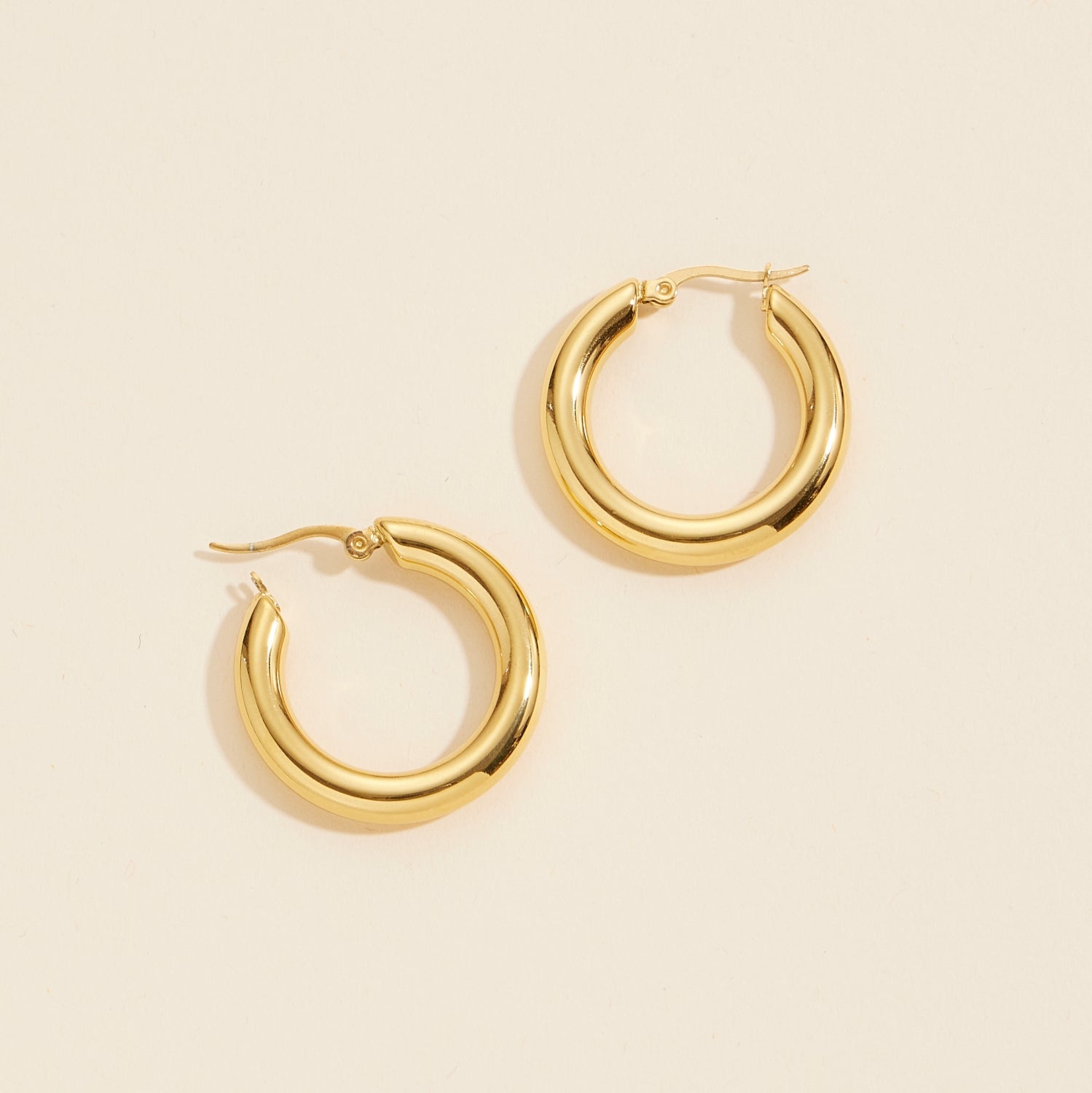 Classic Gold Dip Stainless Steel Hoop Earrings | Timeless 18K Finish