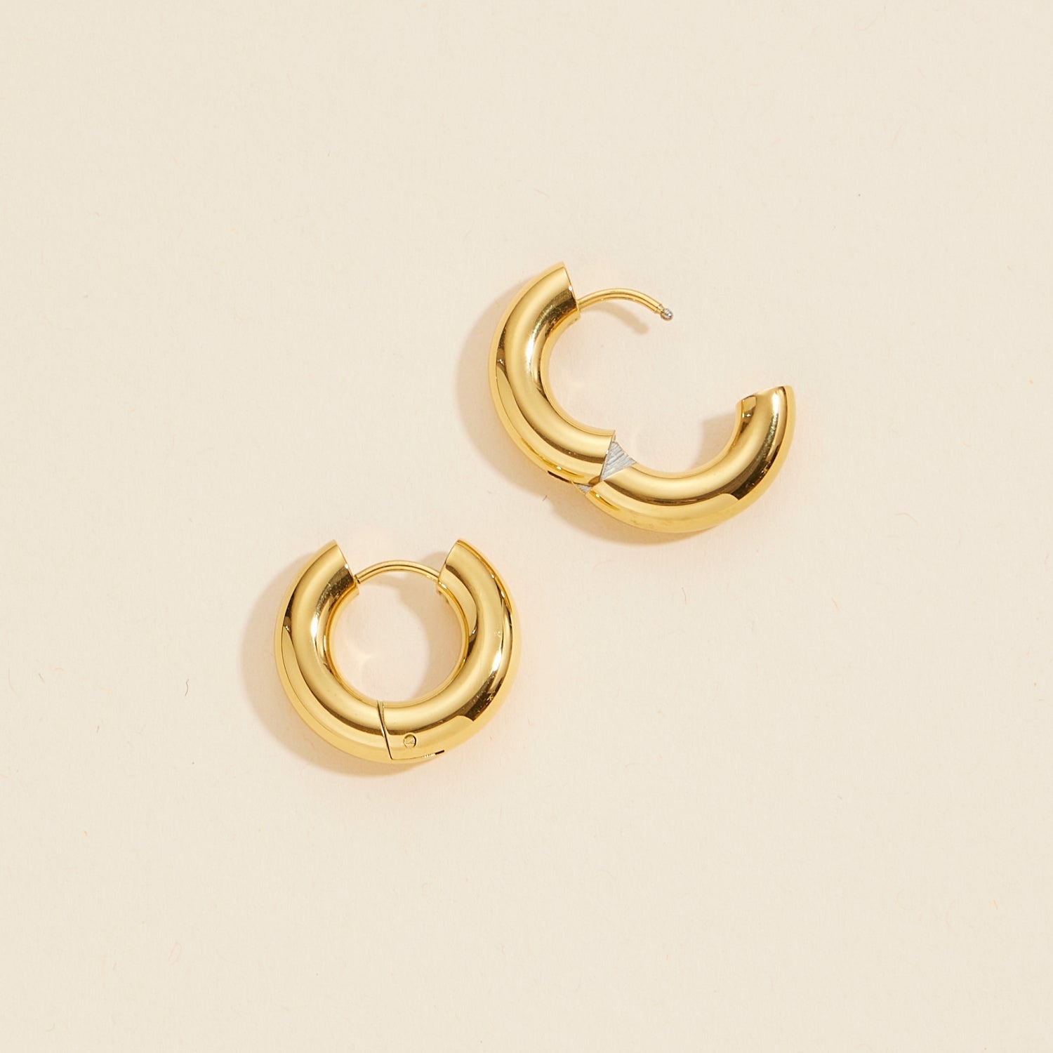 Elegant Gold Dip | Stainless Steel Hoop Earrings