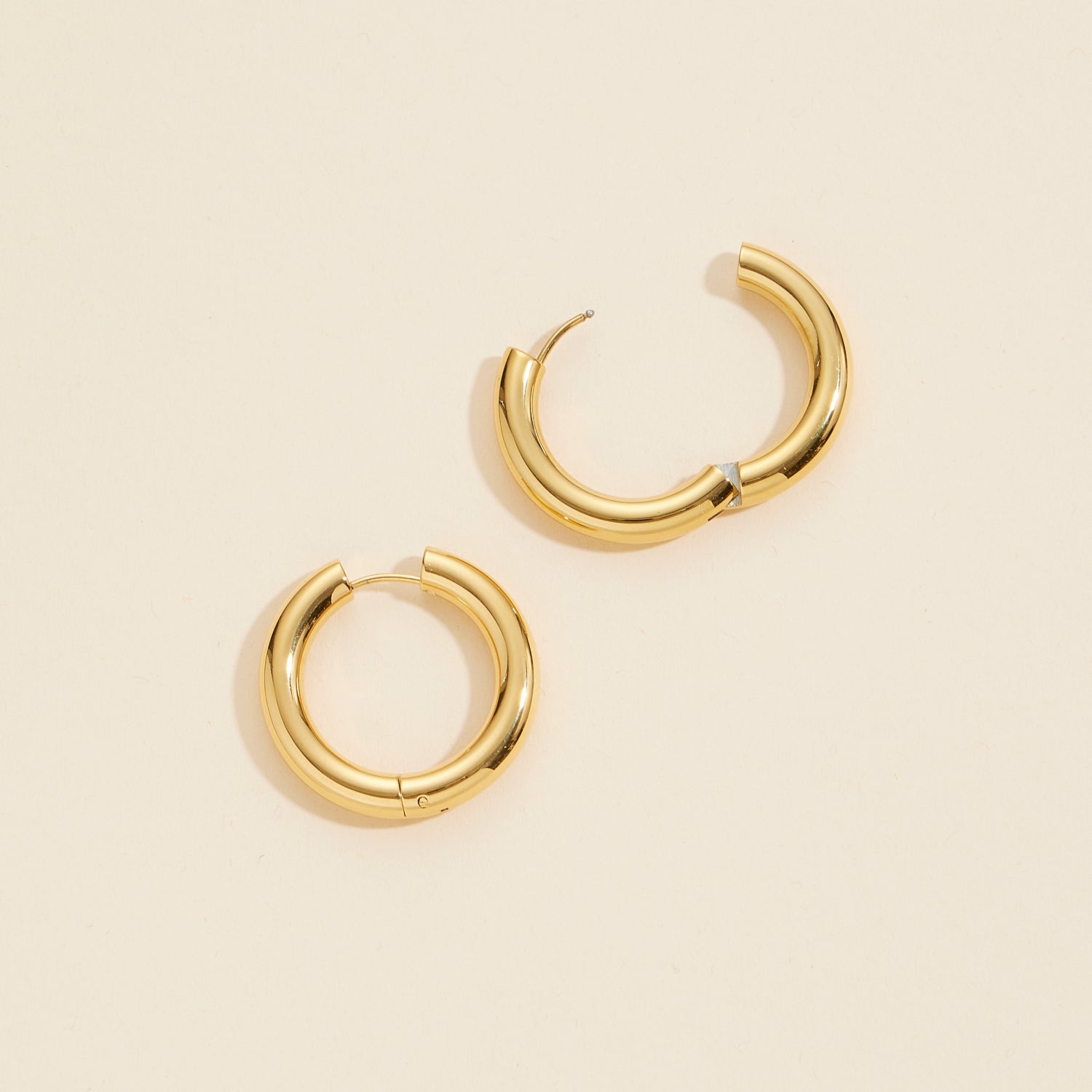 Classic Gold Dip | Stainless Steel Hoop Earrings