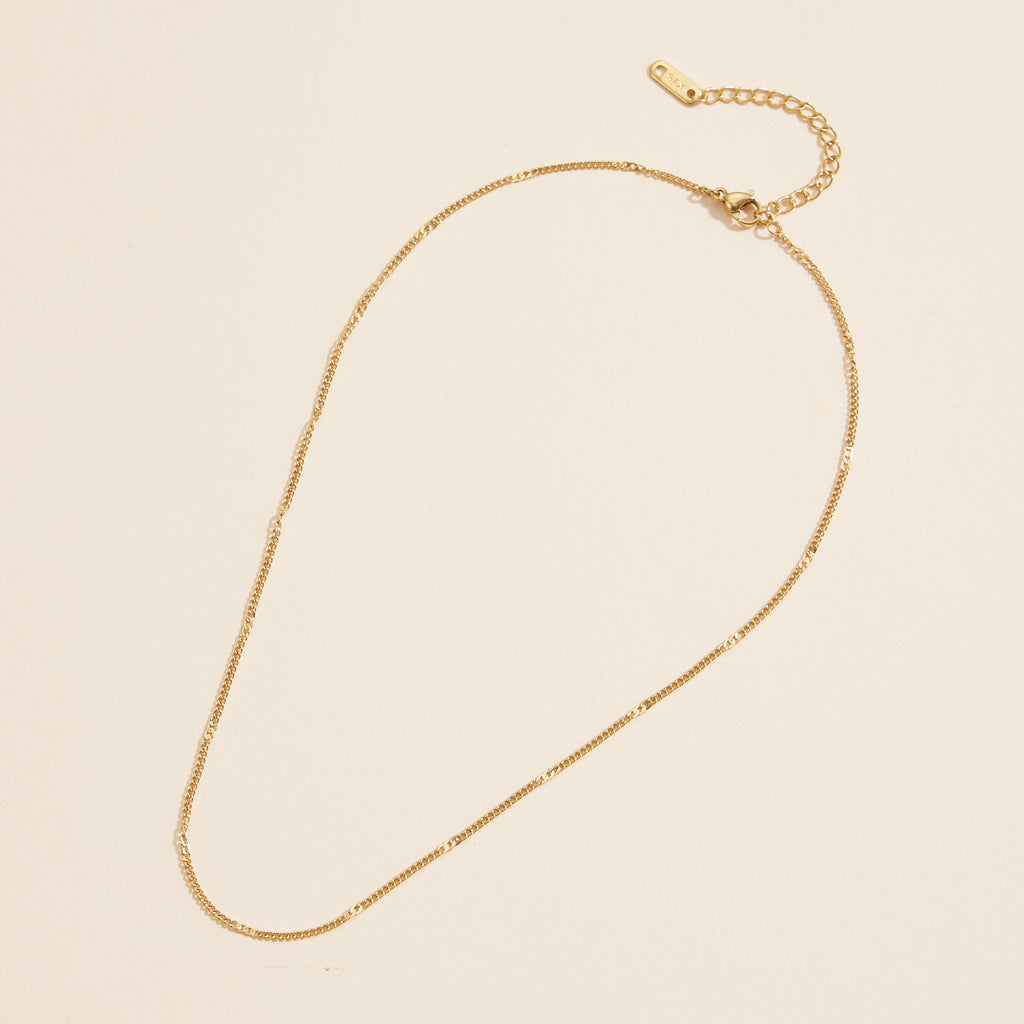 Stainless Steel Gold Chain Necklace with Adjustable Extender