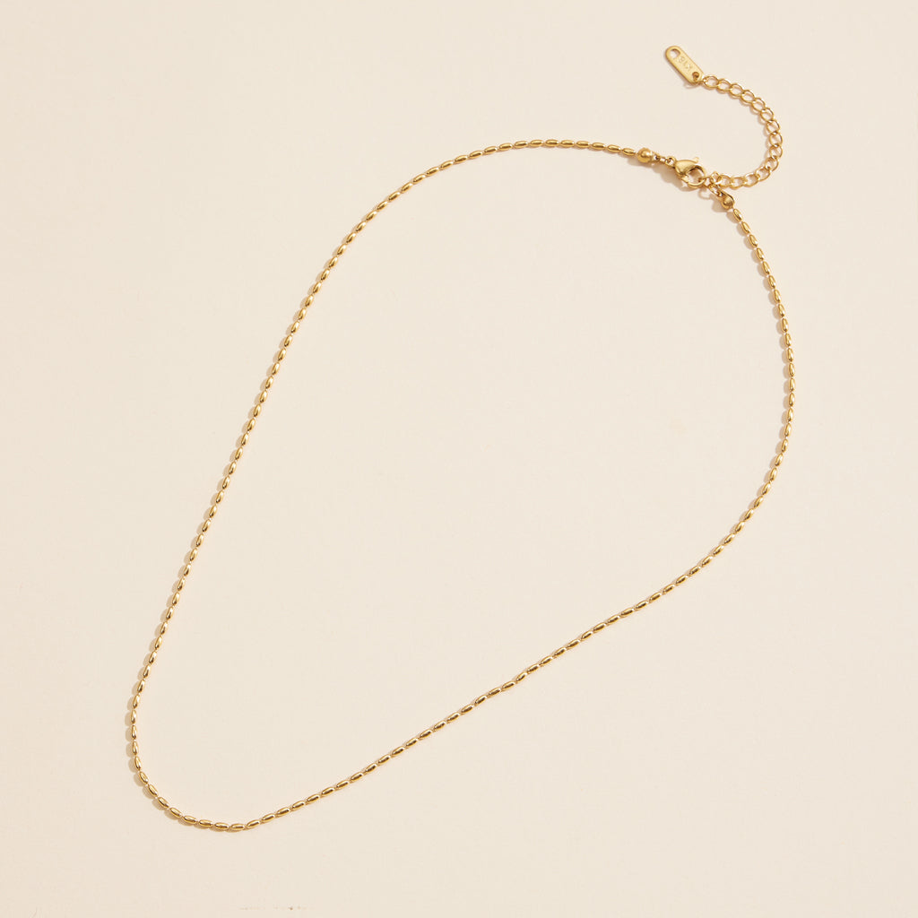 Oval Bead-Link 18K Gold-Dipped | Stainless Steel Necklace