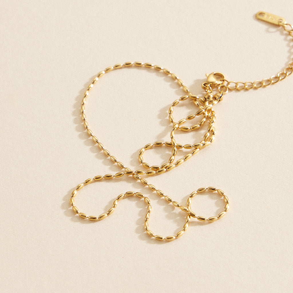 Oval Bead-Link 18K Gold-Dipped | Stainless Steel Necklace