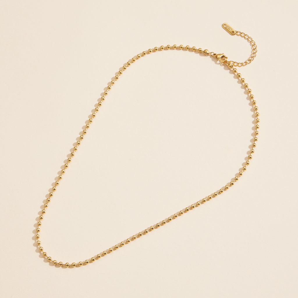 Beaded 18K Gold-Dipped | Stainless Steel Necklace