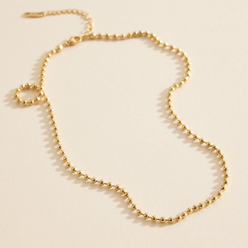 Beaded 18K Gold-Dipped | Stainless Steel Necklace