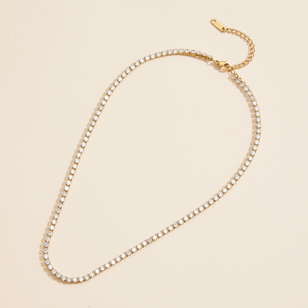 Gold-Dipped Rhinestone | Stainless Steel Short Necklace