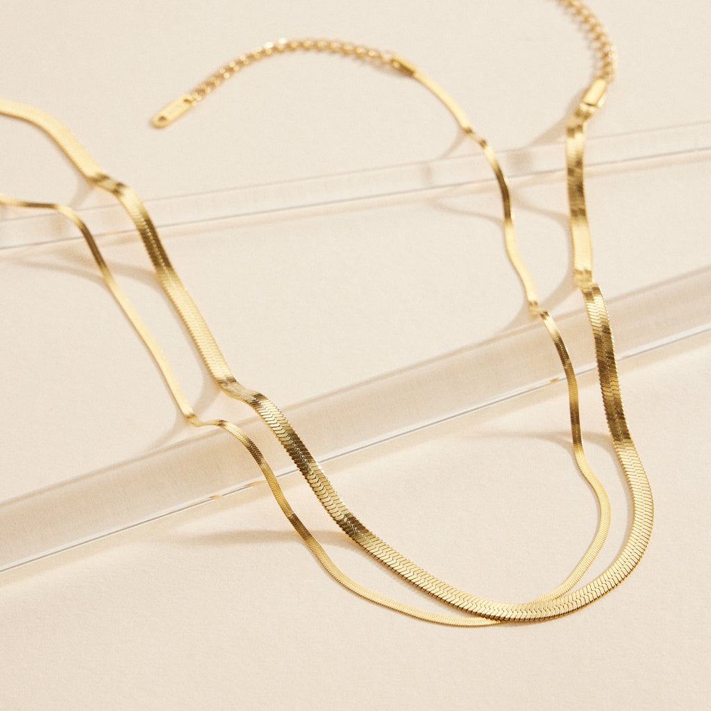 Gold-Dipped Snake Chain Stainless Steel Necklace