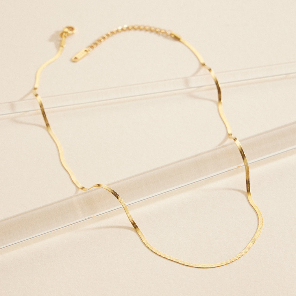 Gold-Dipped Snake Chain Stainless Steel Necklace