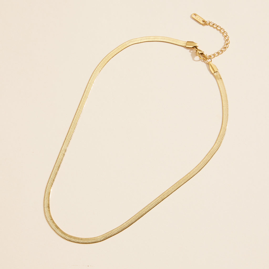 Gold-Dipped Snake Chain Stainless Steel Necklace