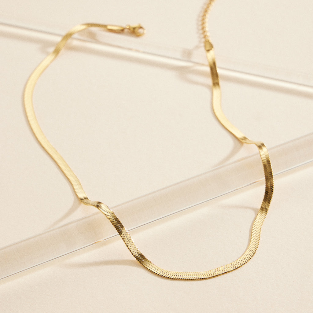 Gold-Dipped Snake Chain Stainless Steel Necklace