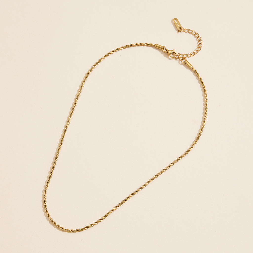 Gold-Dipped Twisted Chain | Stainless Steel Necklace