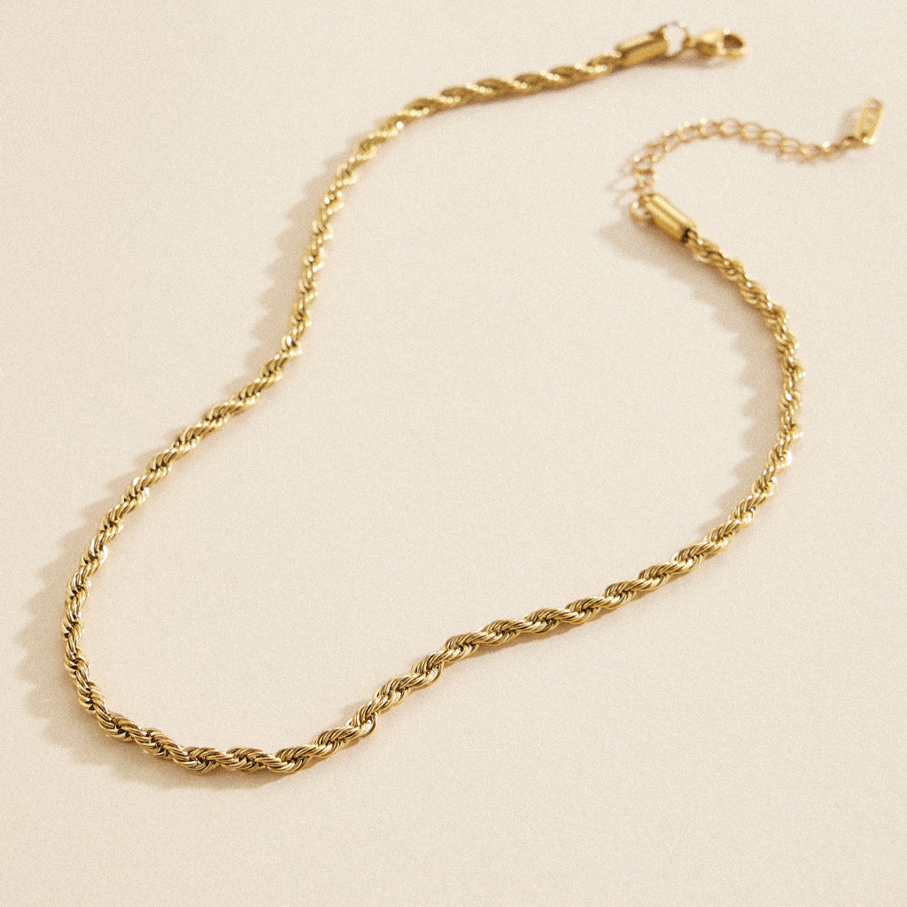 Gold-Dipped Twisted Chain | Stainless Steel Necklace