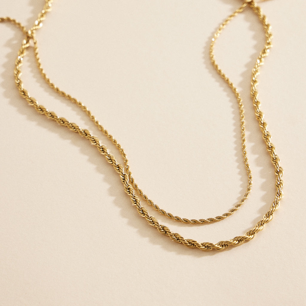 Gold-Dipped Twisted Chain | Stainless Steel Necklace