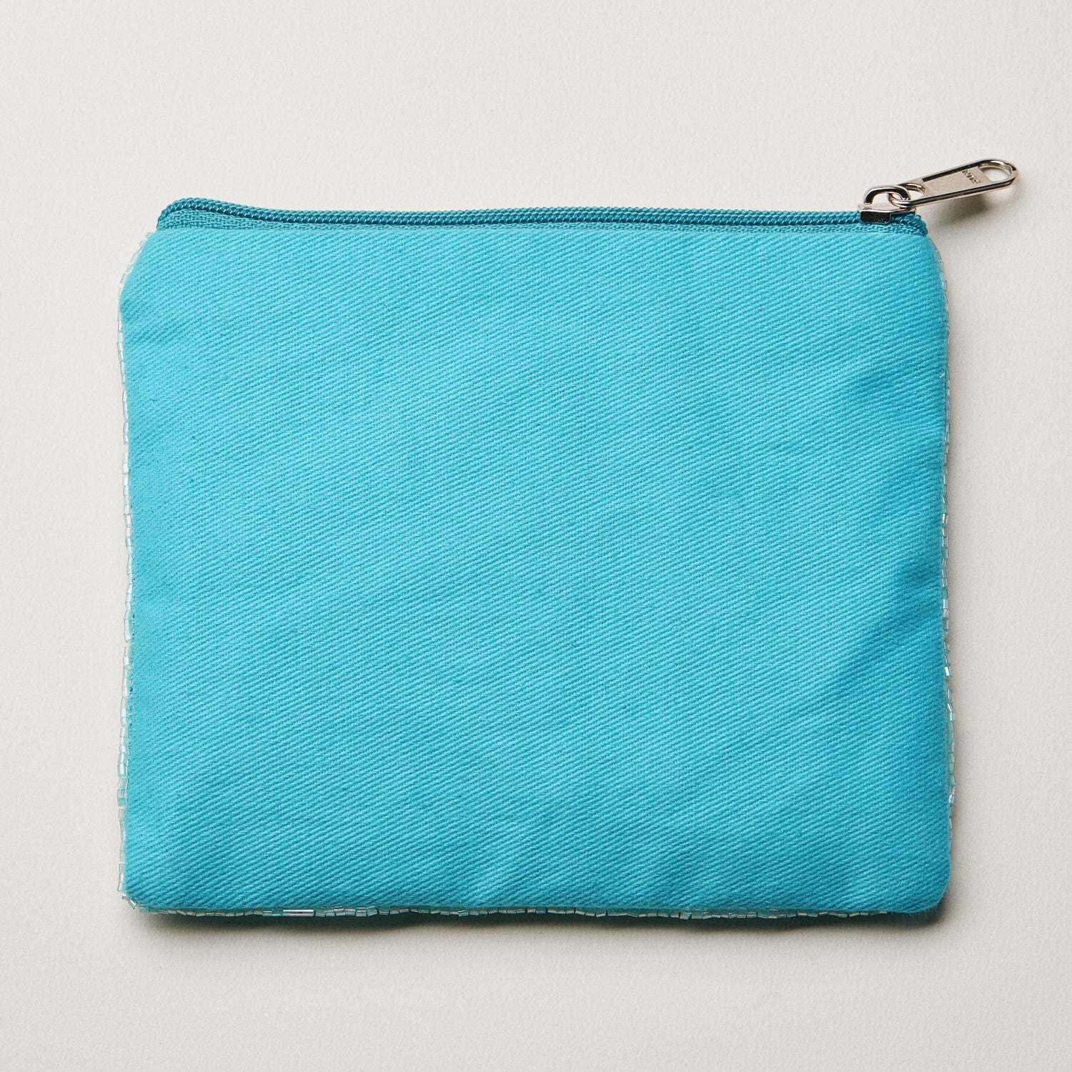 Beaded Sequin Cocktail Coin Pouch — Turquoise