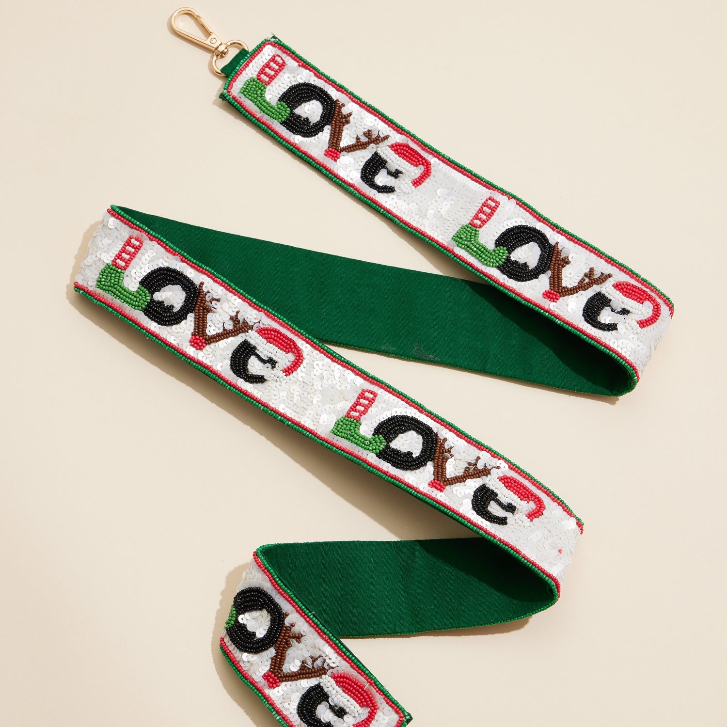 Festive Christmas Love Beaded Strap for Bags