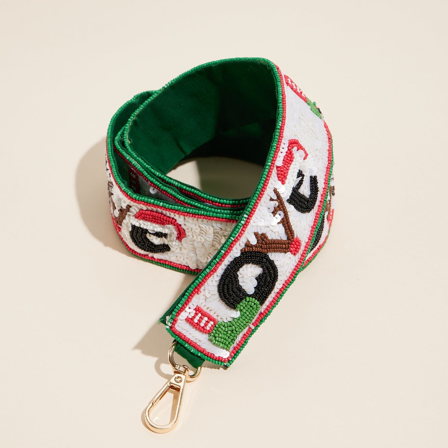 Festive Christmas Love Beaded Strap for Bags