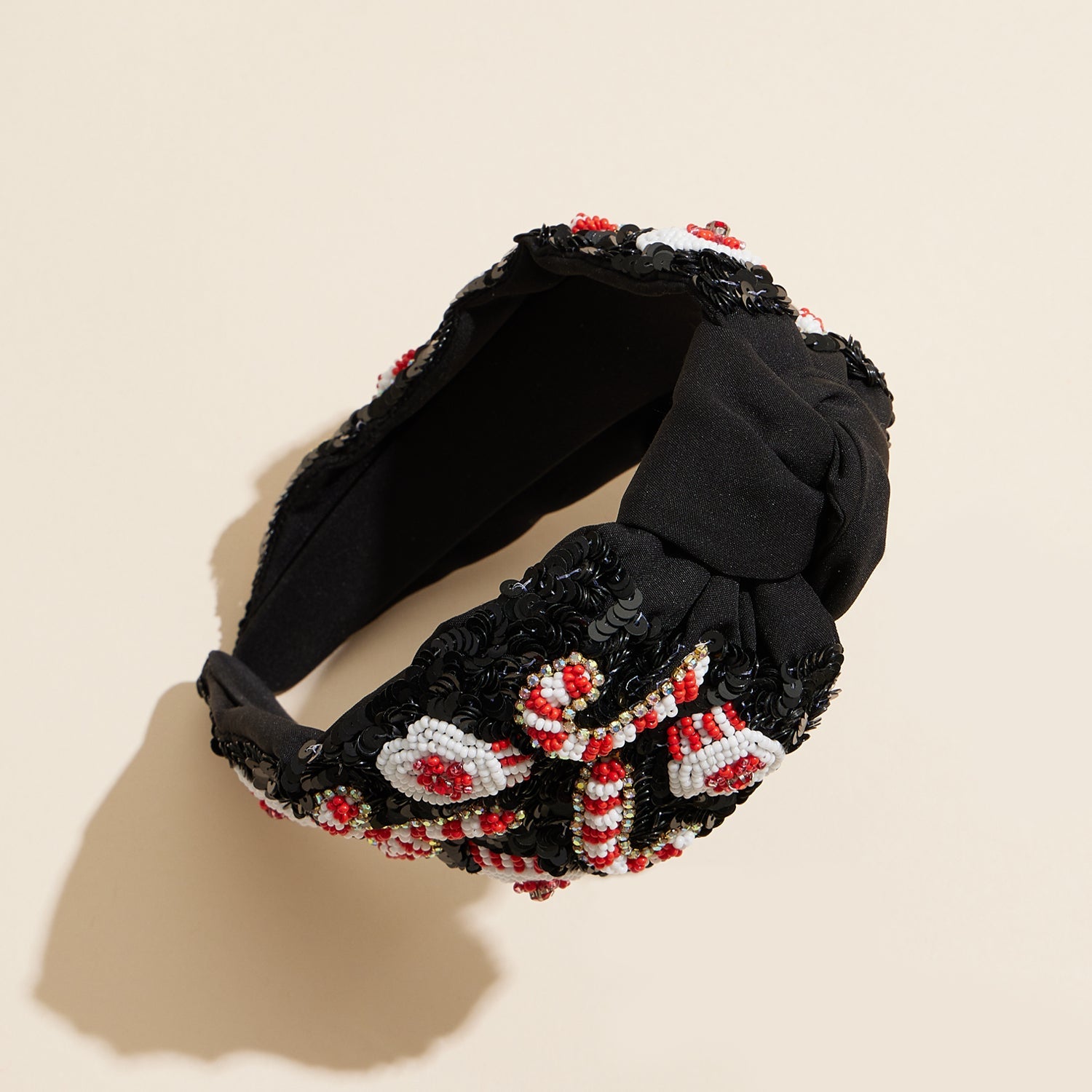 Beaded Candy Cane & Mitten Headband | Holiday Statement Headband