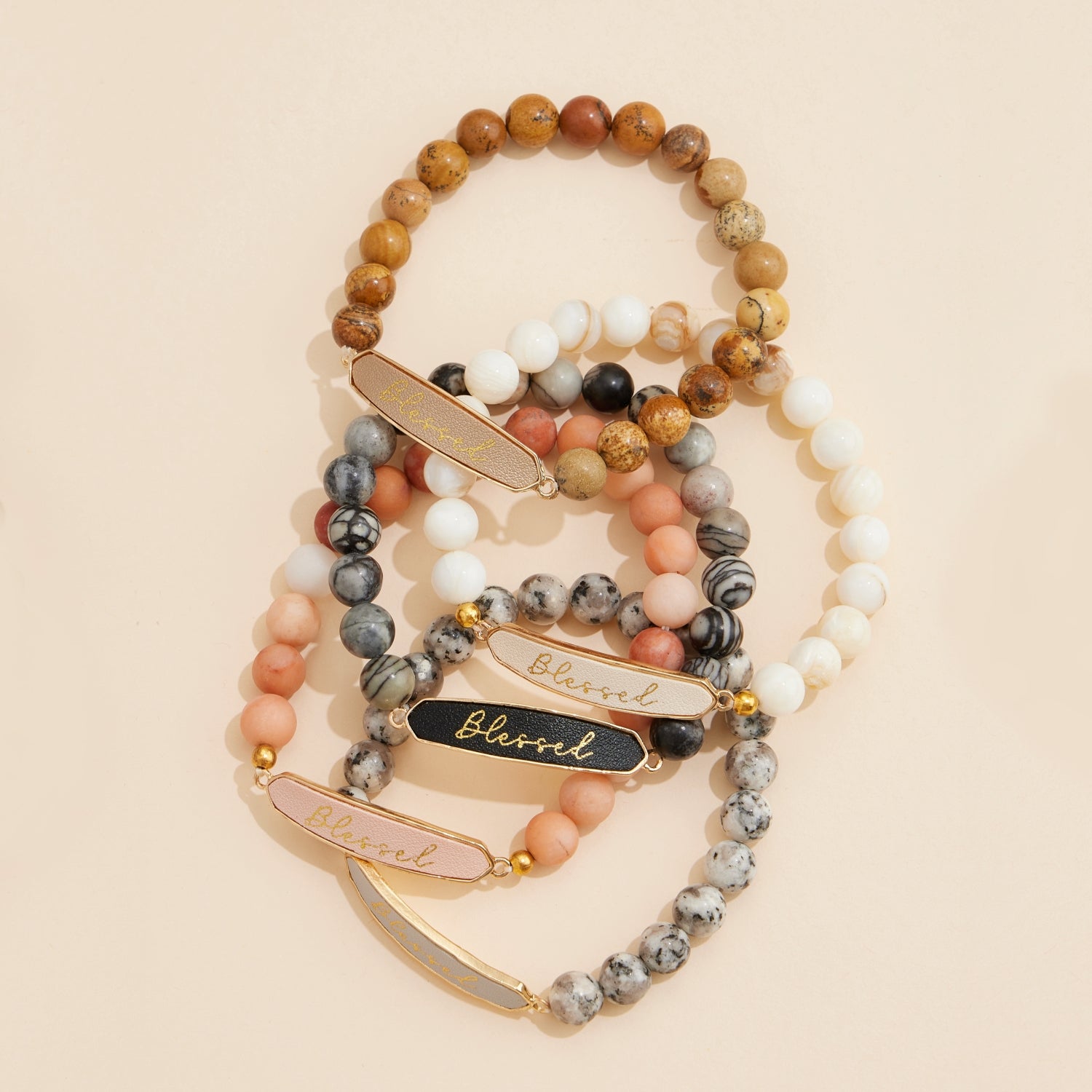 Blessed Natural Stone Beaded Bracelet