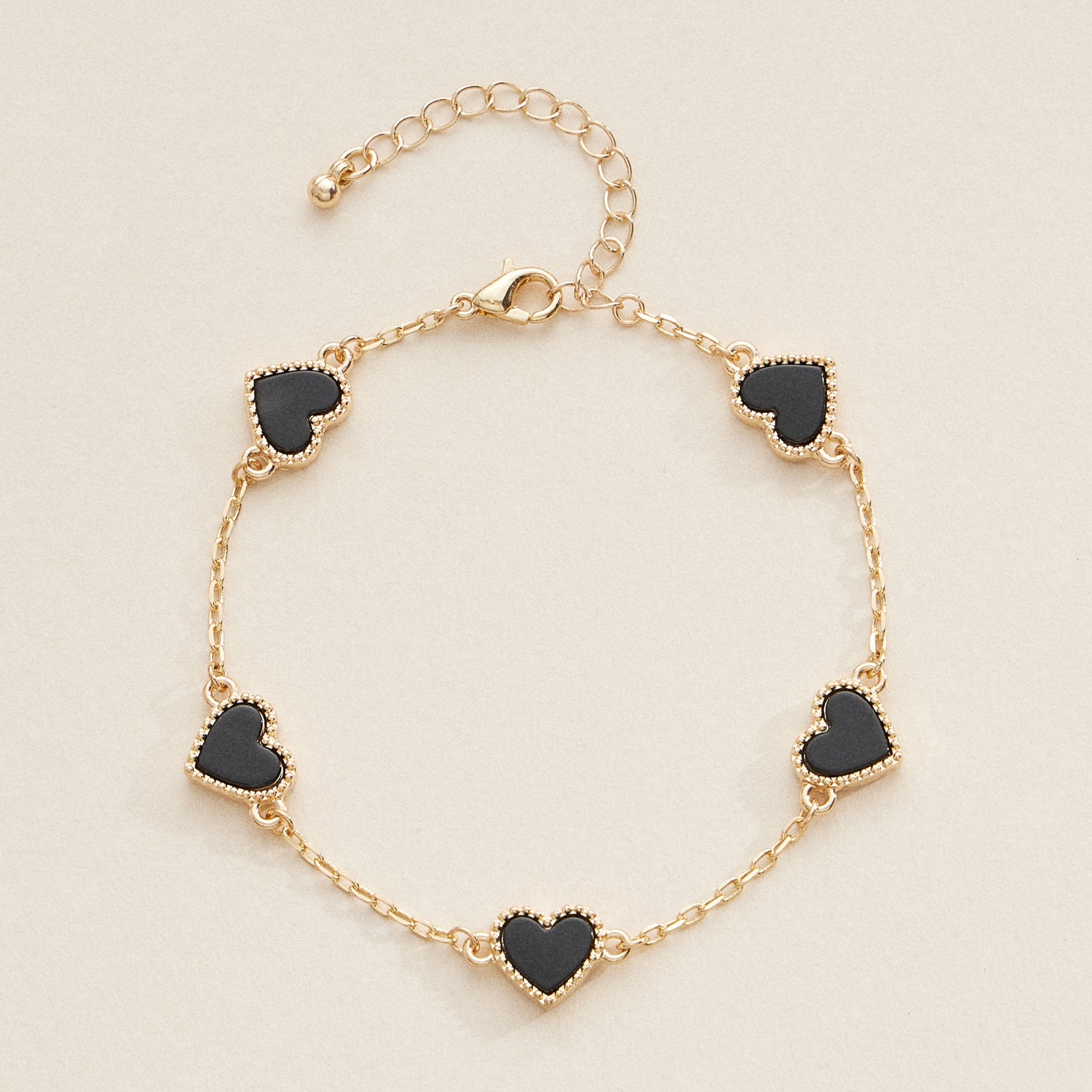 Elegant Gold Heart Charm Bracelets with Vibrant Enamel