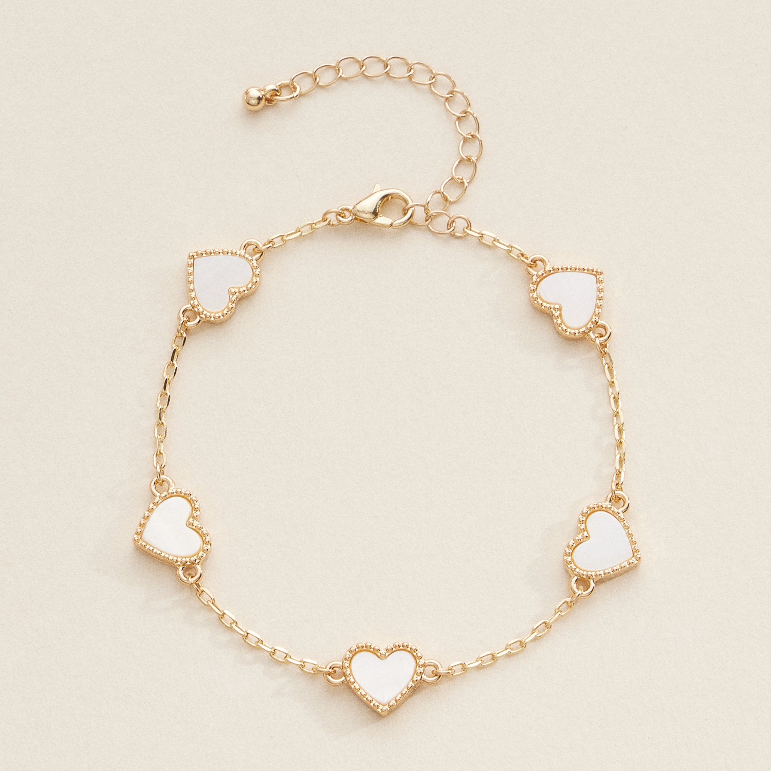 Elegant Gold Heart Charm Bracelets with Vibrant Enamel - Frem