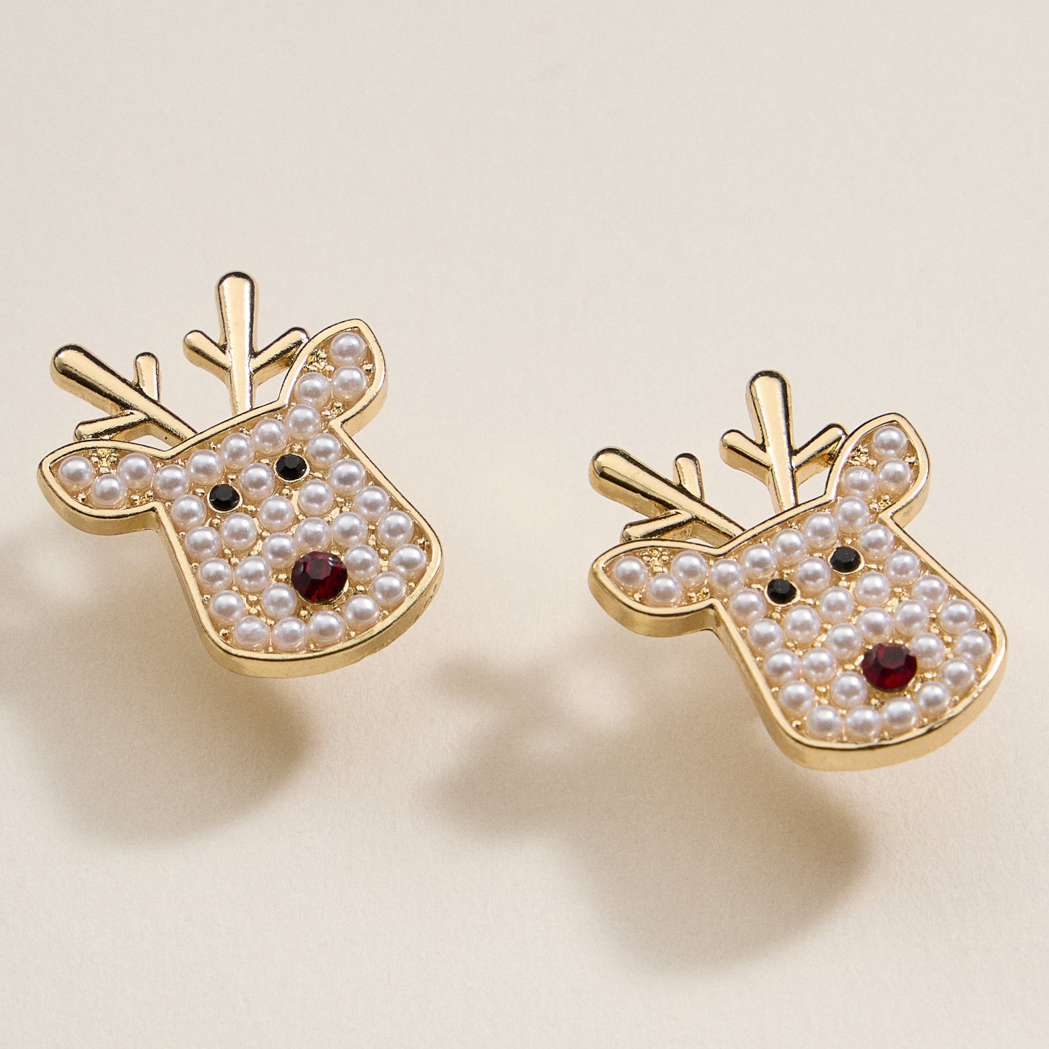 Christmas Rudolph Head Stud Earrings