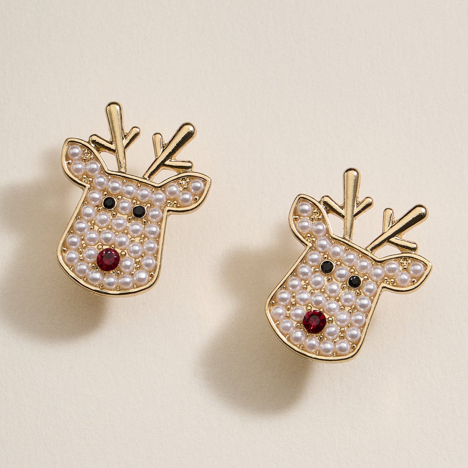 Christmas Rudolph Head Stud Earrings
